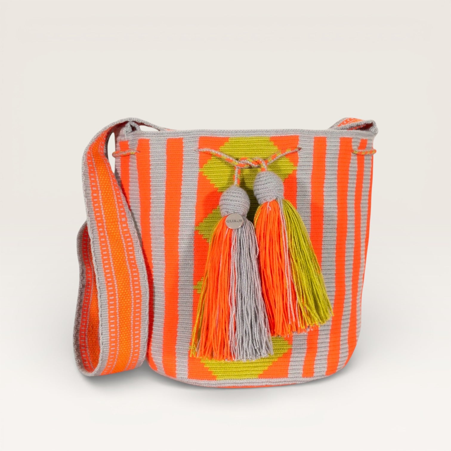 Geometric crossbody bag M | Tangerine