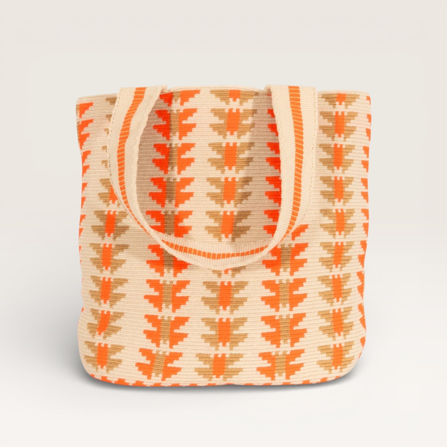 Geometric oval tote | Tangerine