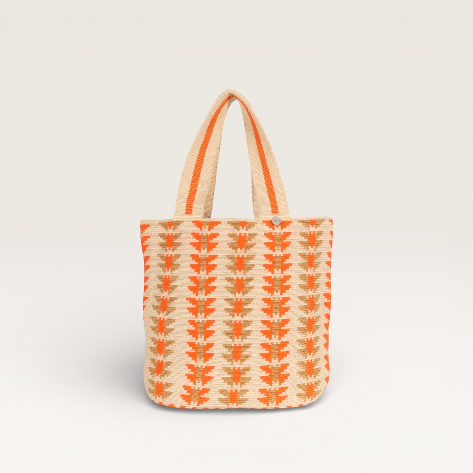 Geometric oval tote | Tangerine