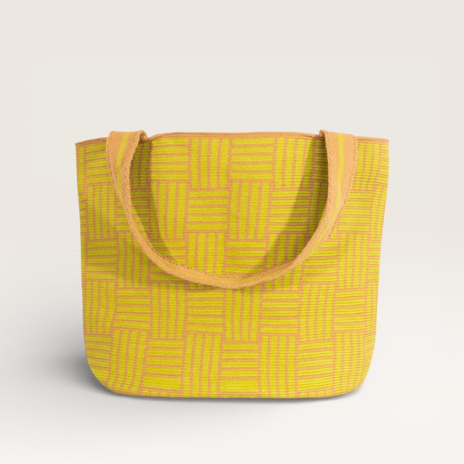Geometric oval tote | Chartreuse