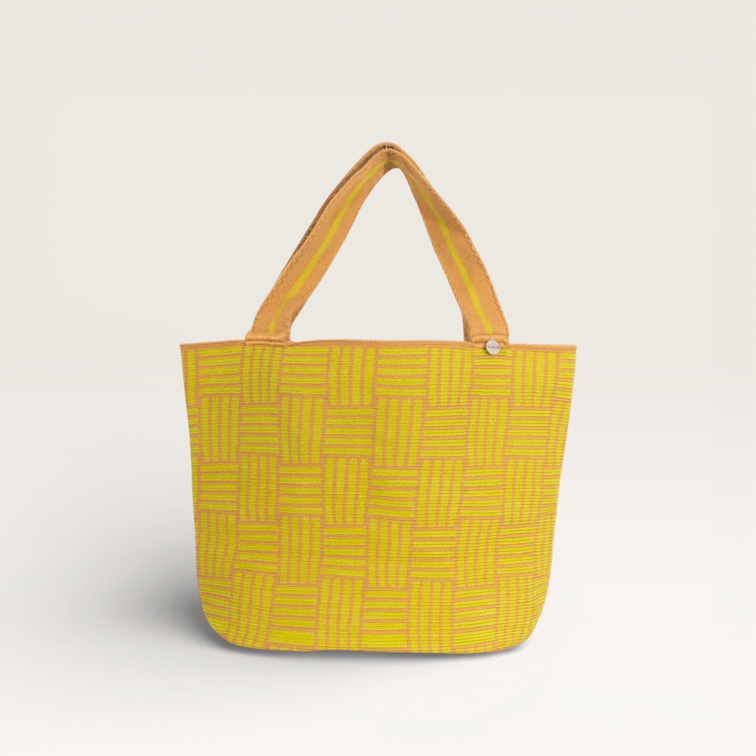 Geometric oval tote | Chartreuse