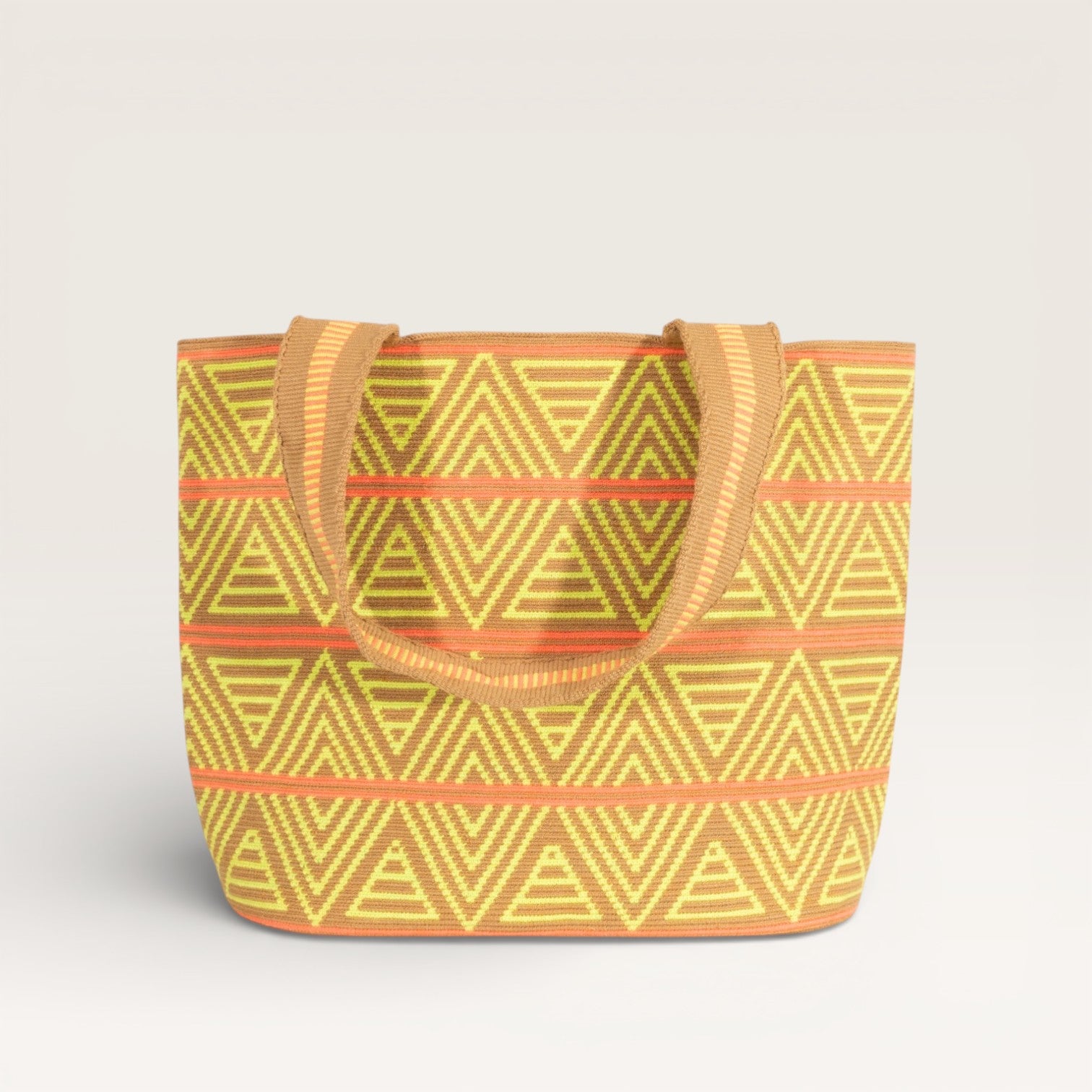 Geometric oval tote | Chartreuse