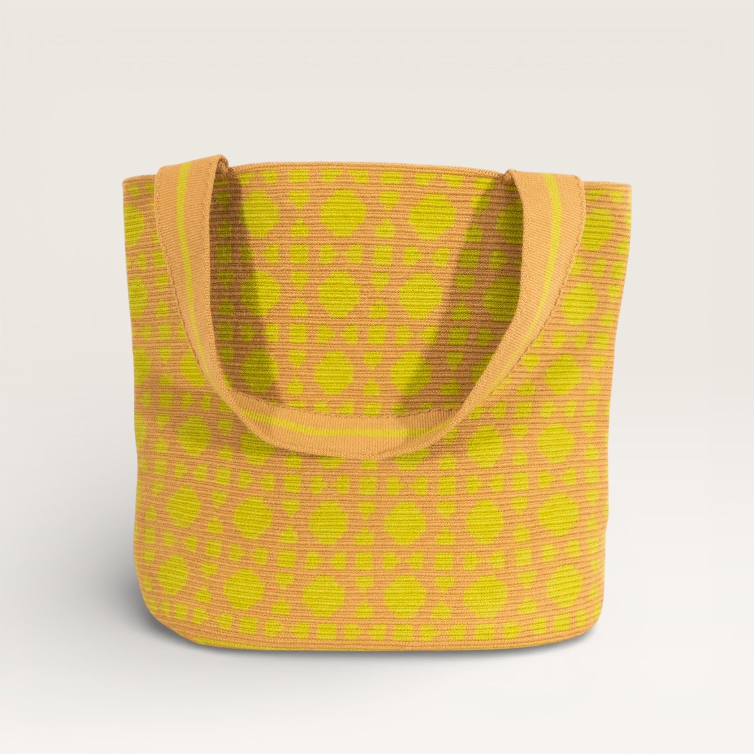 Geometric oval tote | Chartreuse