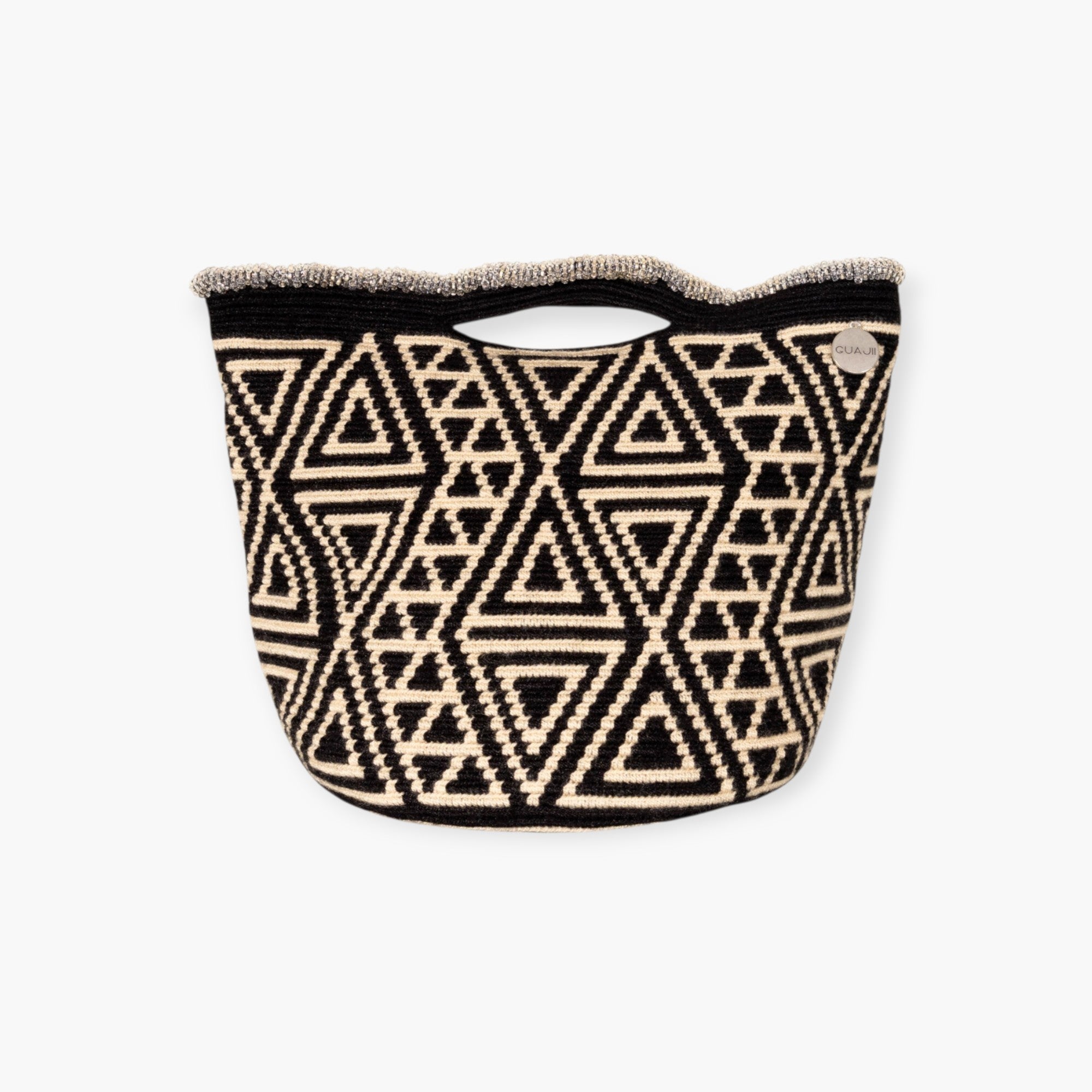 Geometric top-handle bag | Black