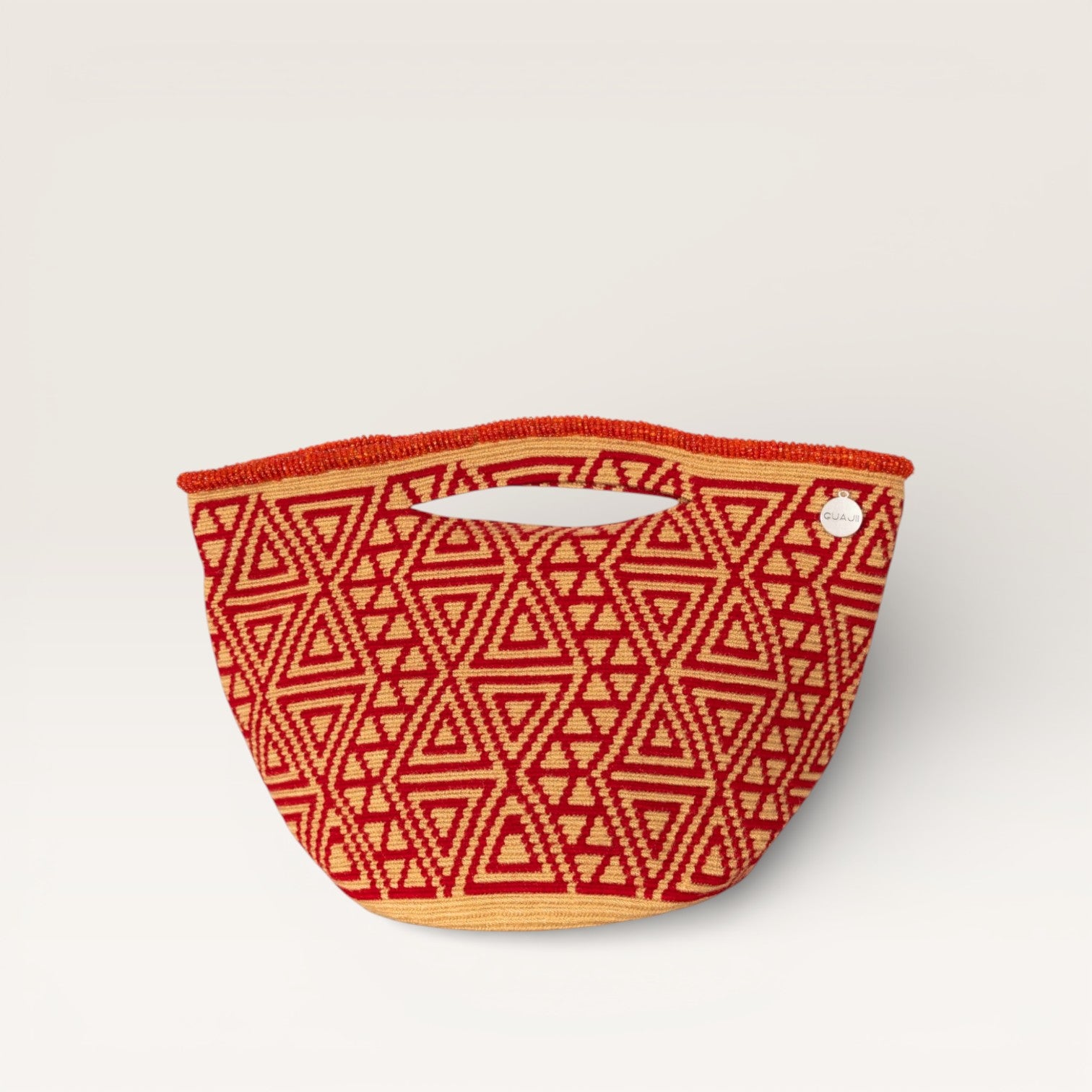 Geometric top-handle bag | Caramel