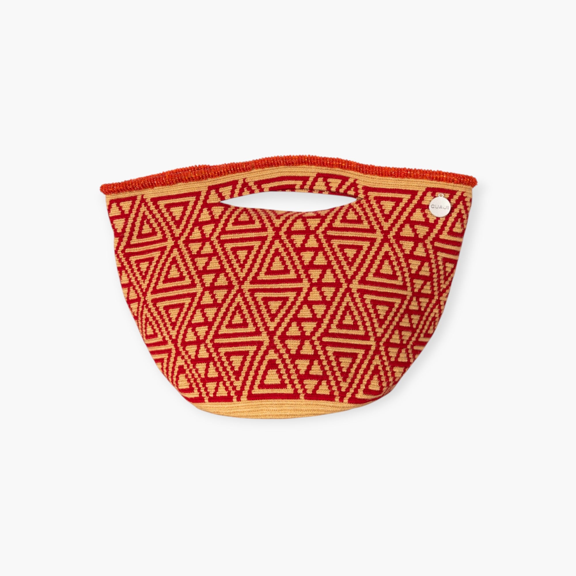 Geometric top-handle bag | Caramel