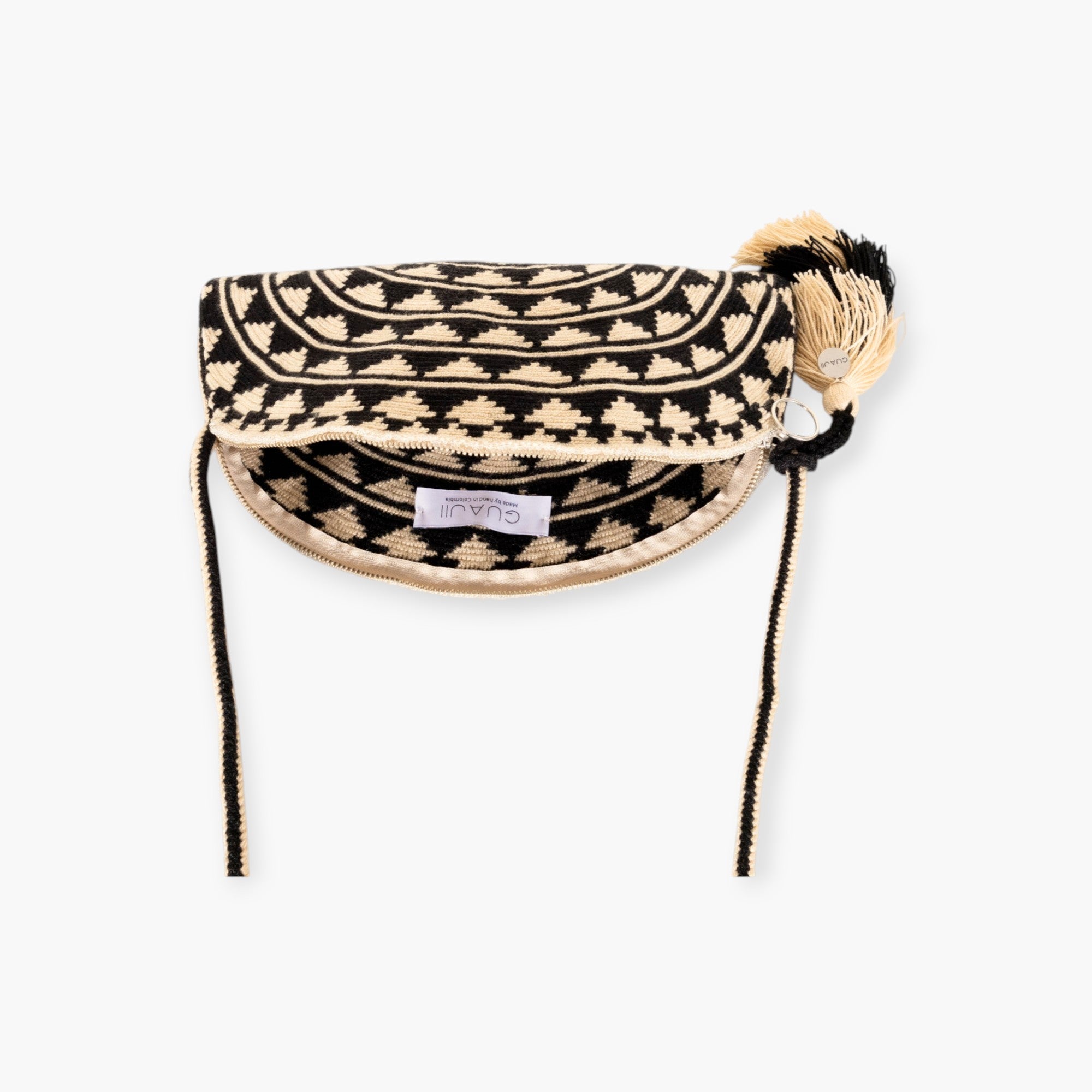 Geometric half-moon crossbody | Black