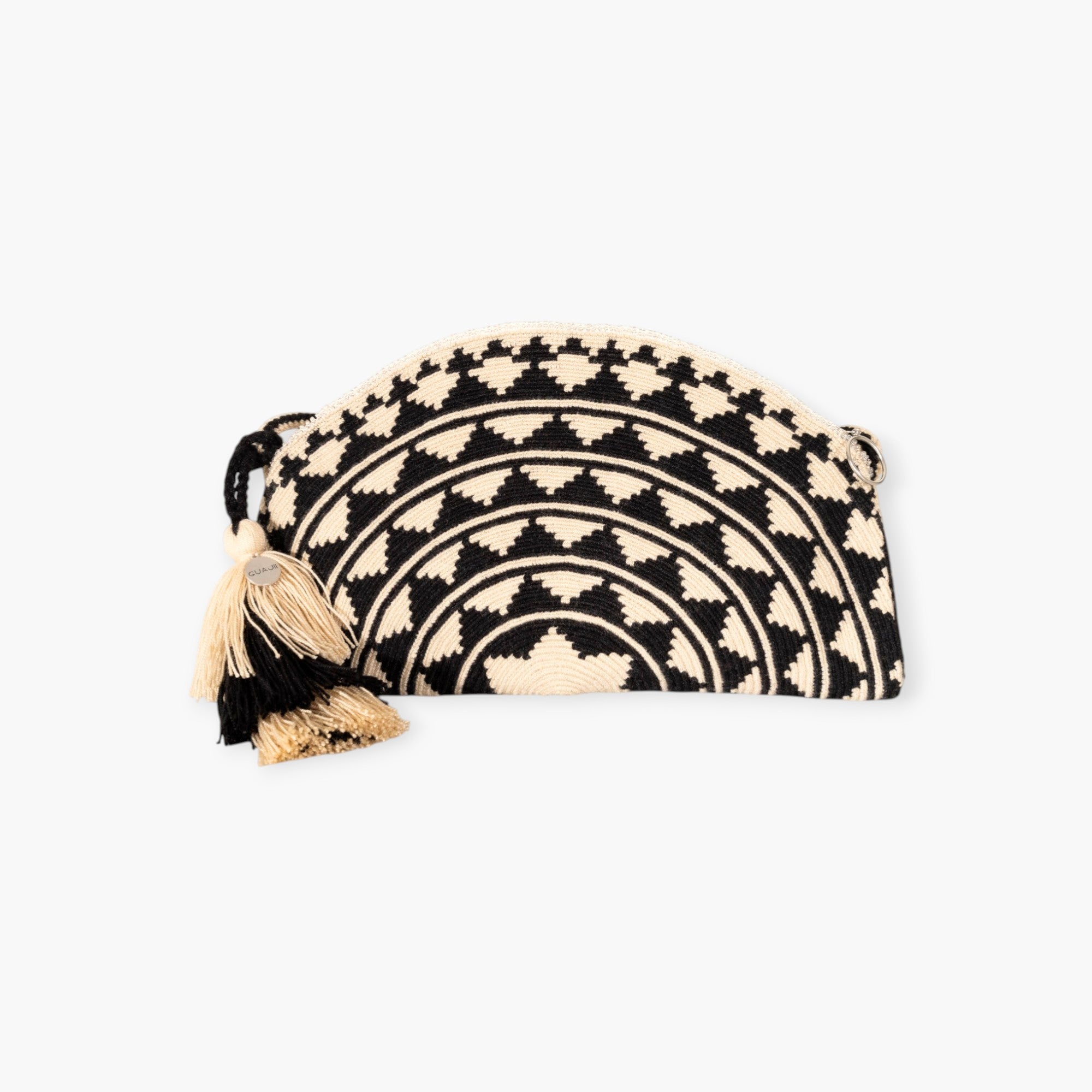 Geometric half-moon crossbody | Black