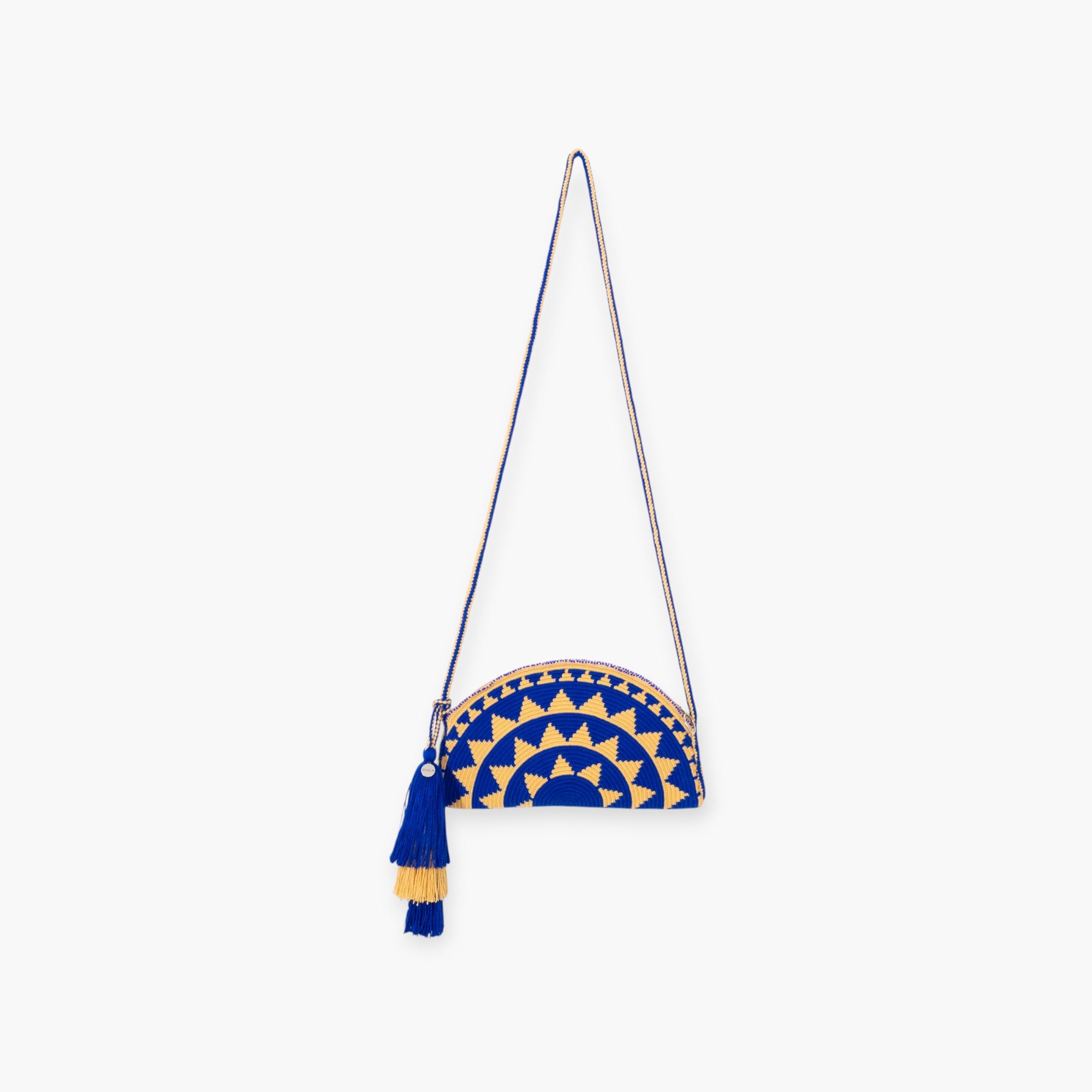 Geometric half-moon crossbody | Cobalt