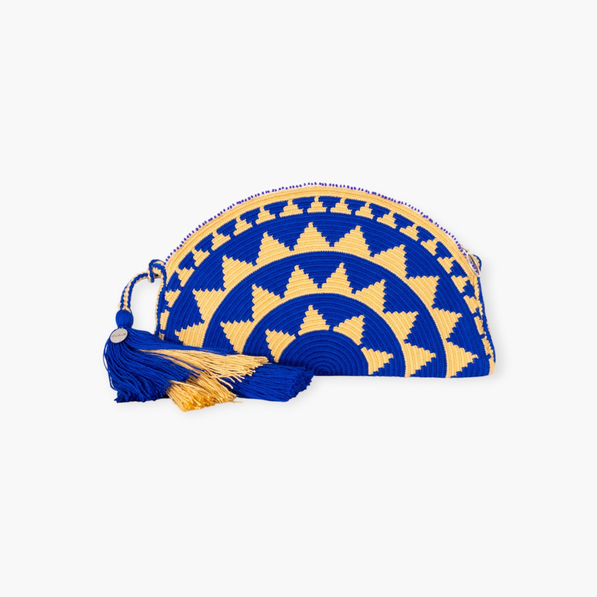Geometric half-moon crossbody | Cobalt