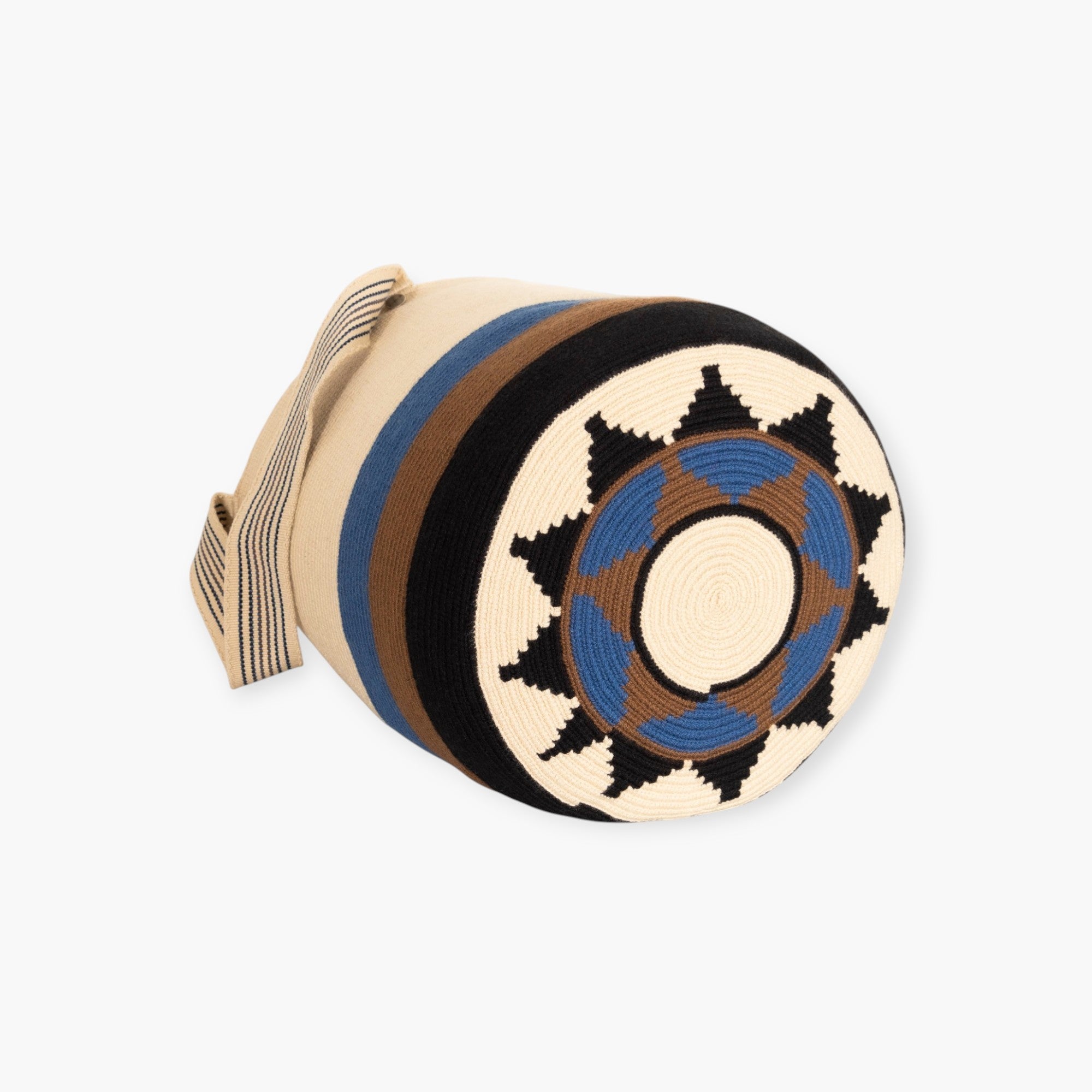 Color-block round tote L | Jean