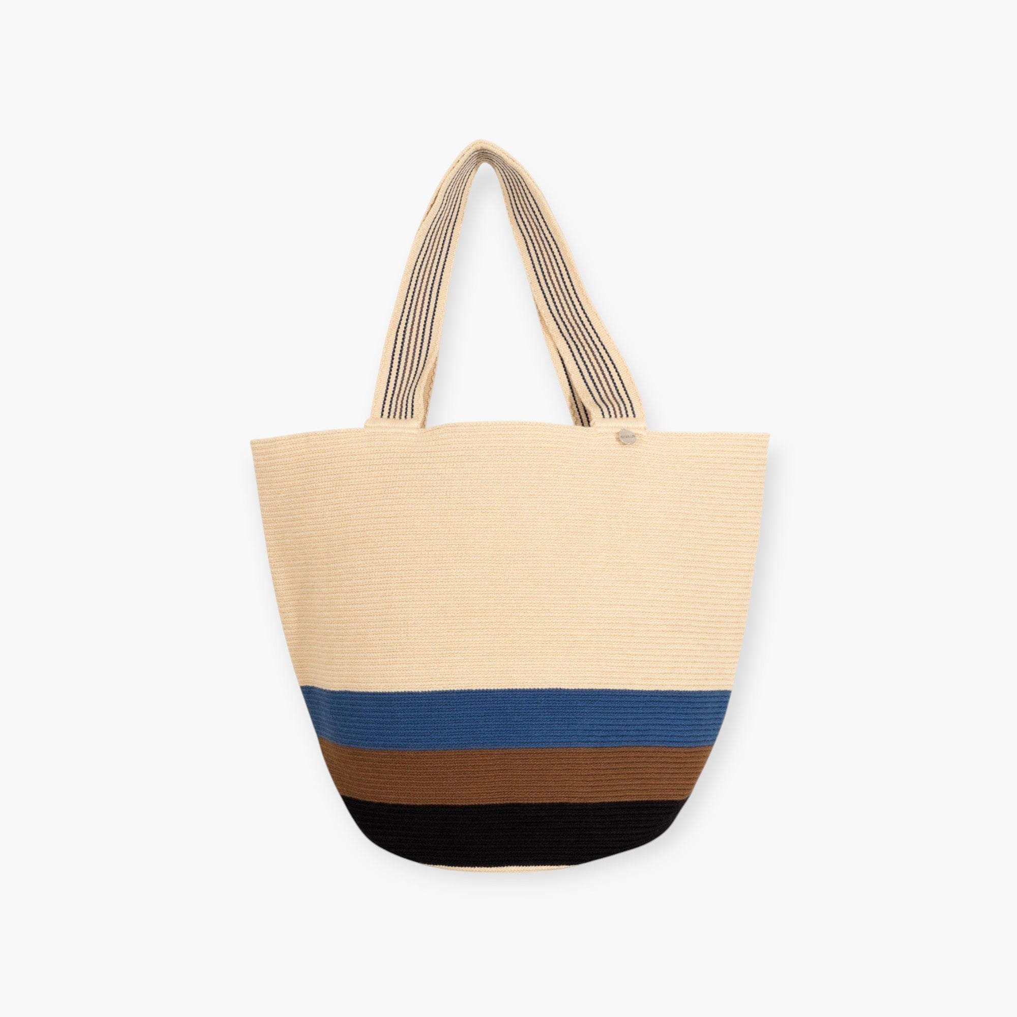 Color-block round tote L | Jean