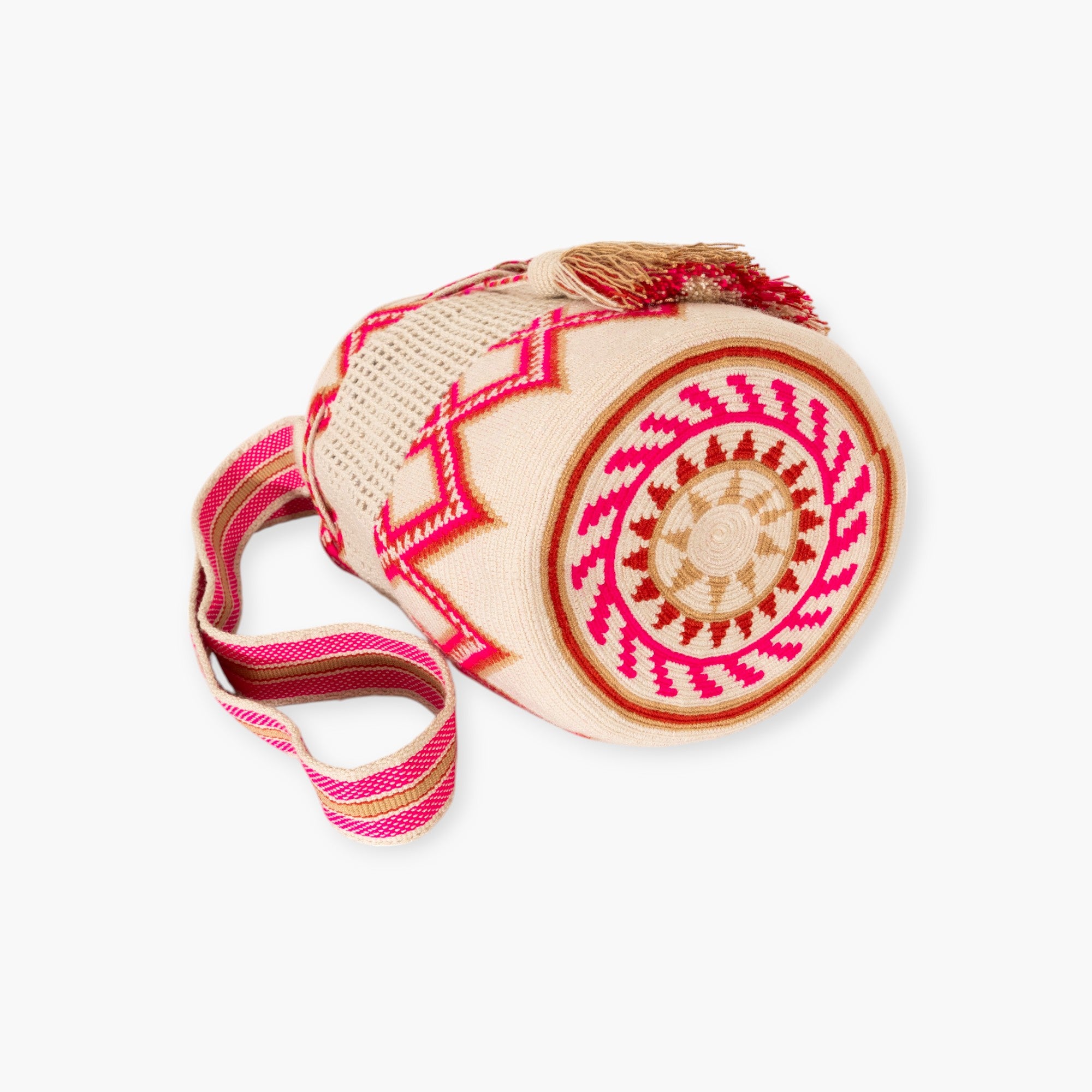 Geometric net crossbody M | Raspberry