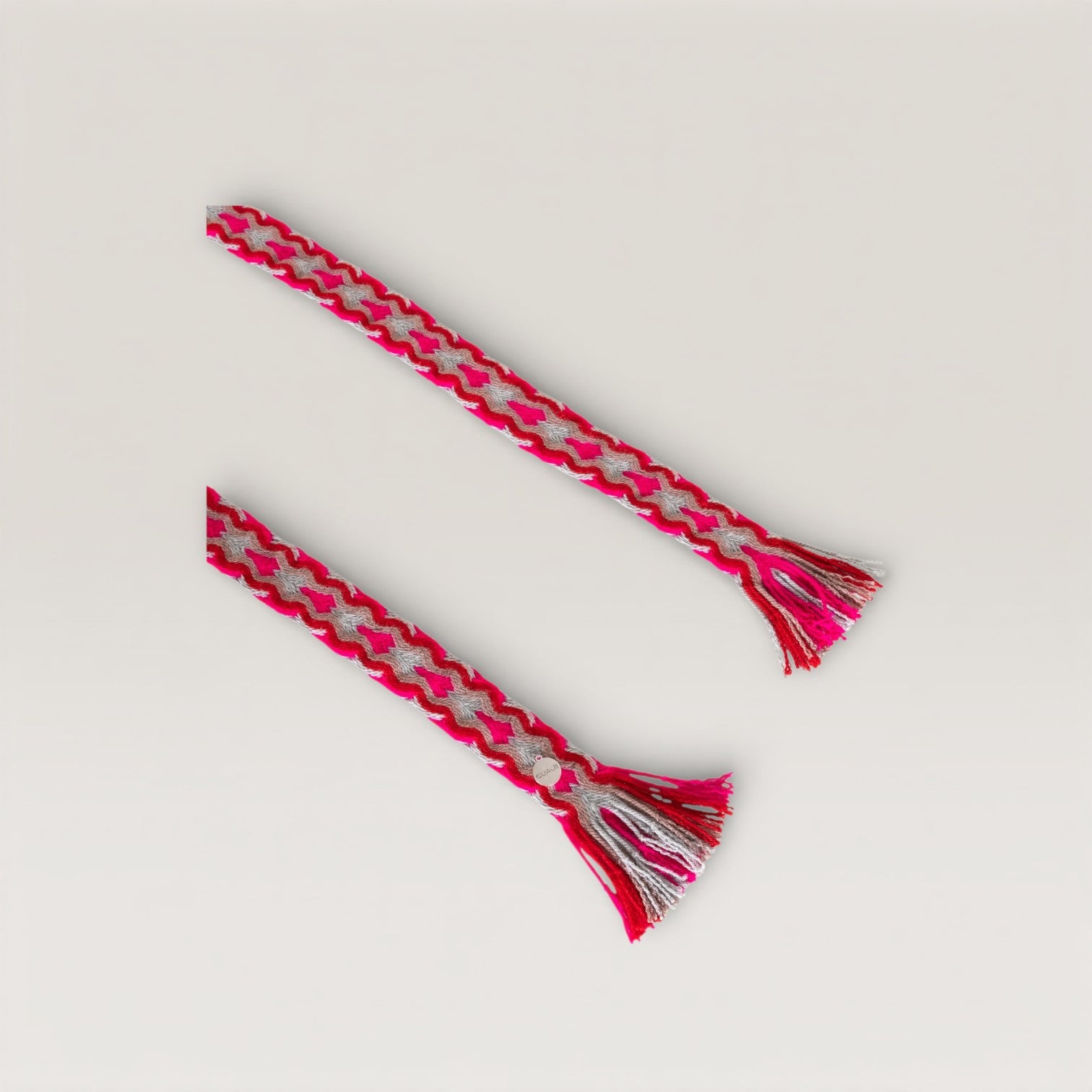 Geometric fringe belt | Raspberry