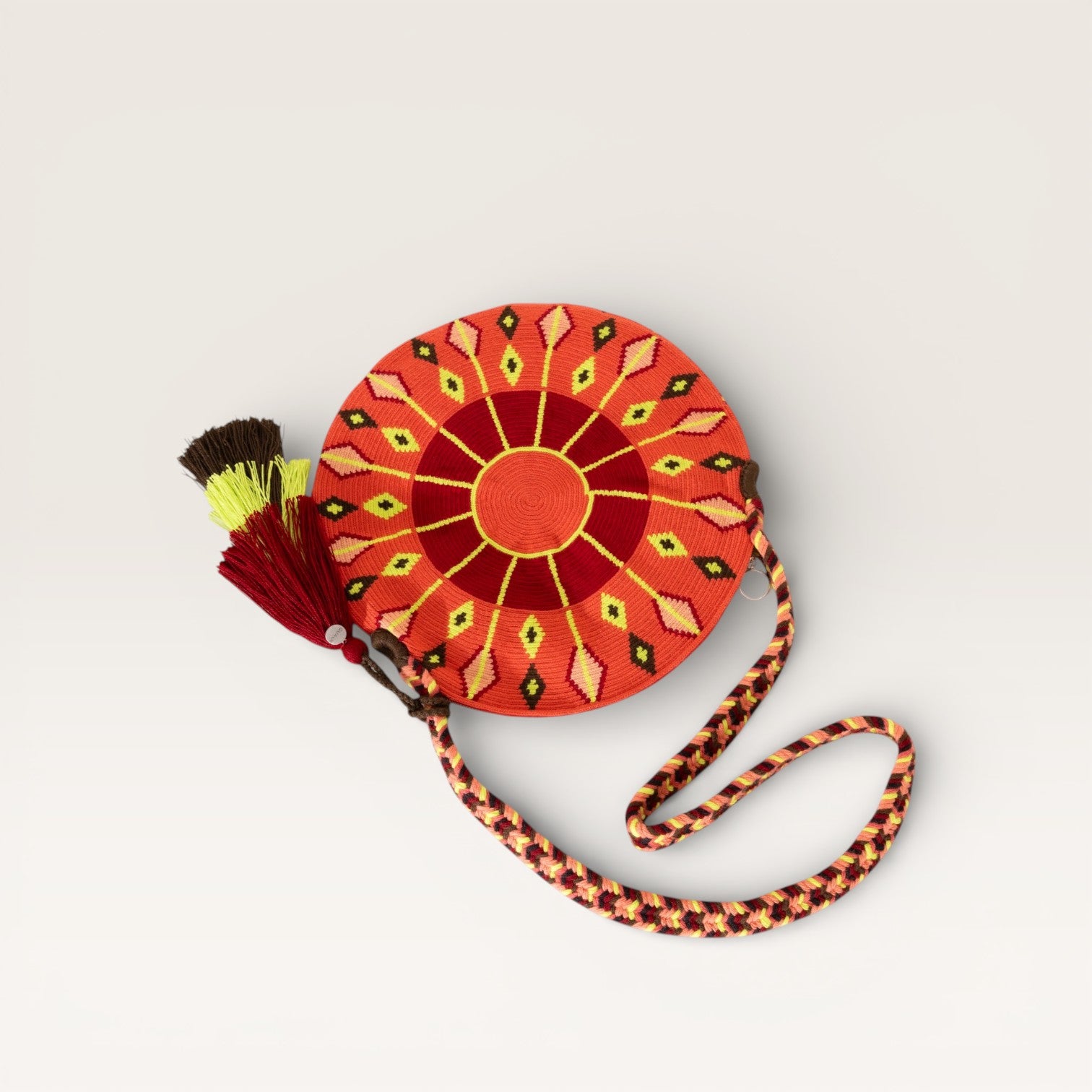 Geometric circle crossbody | Coral red