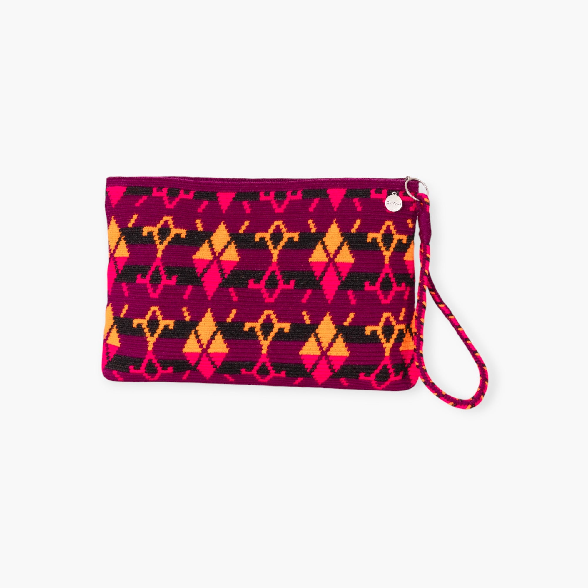 Geometric square clutch | Plum