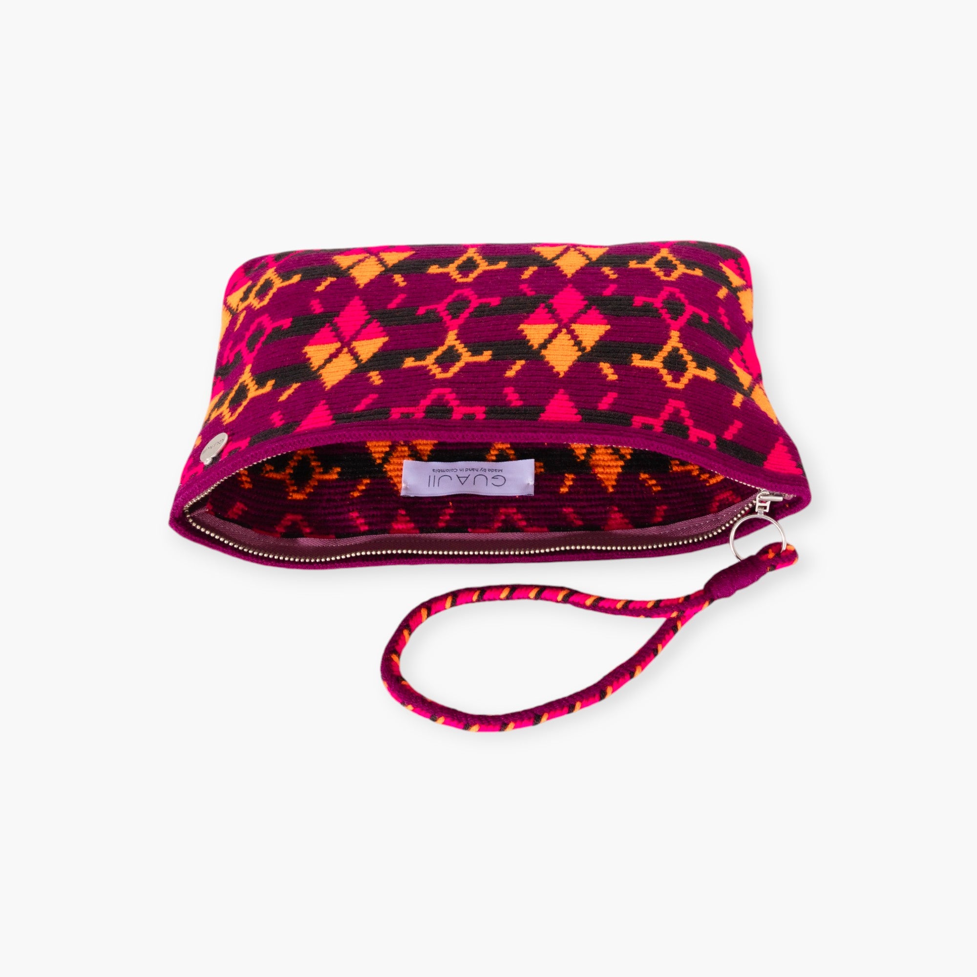 Geometric square clutch | Plum