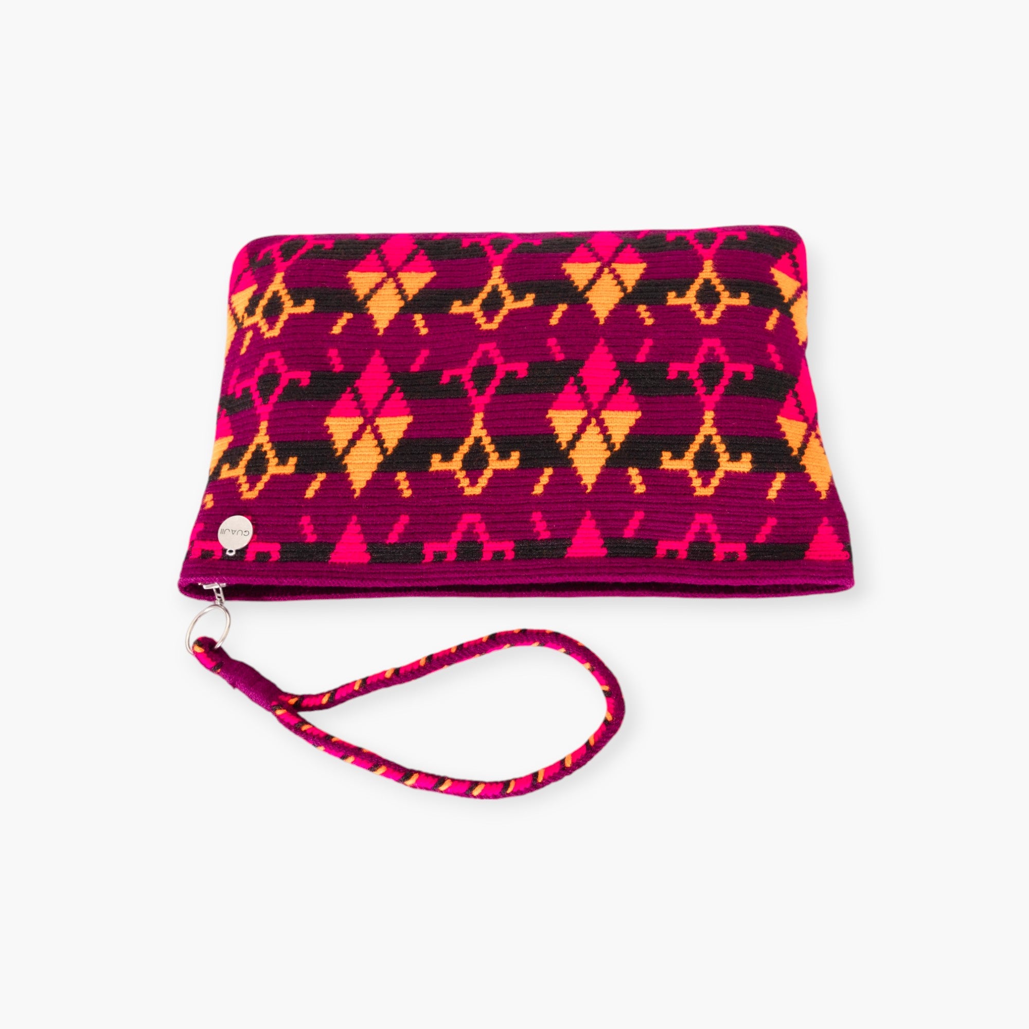 Geometric square clutch | Plum