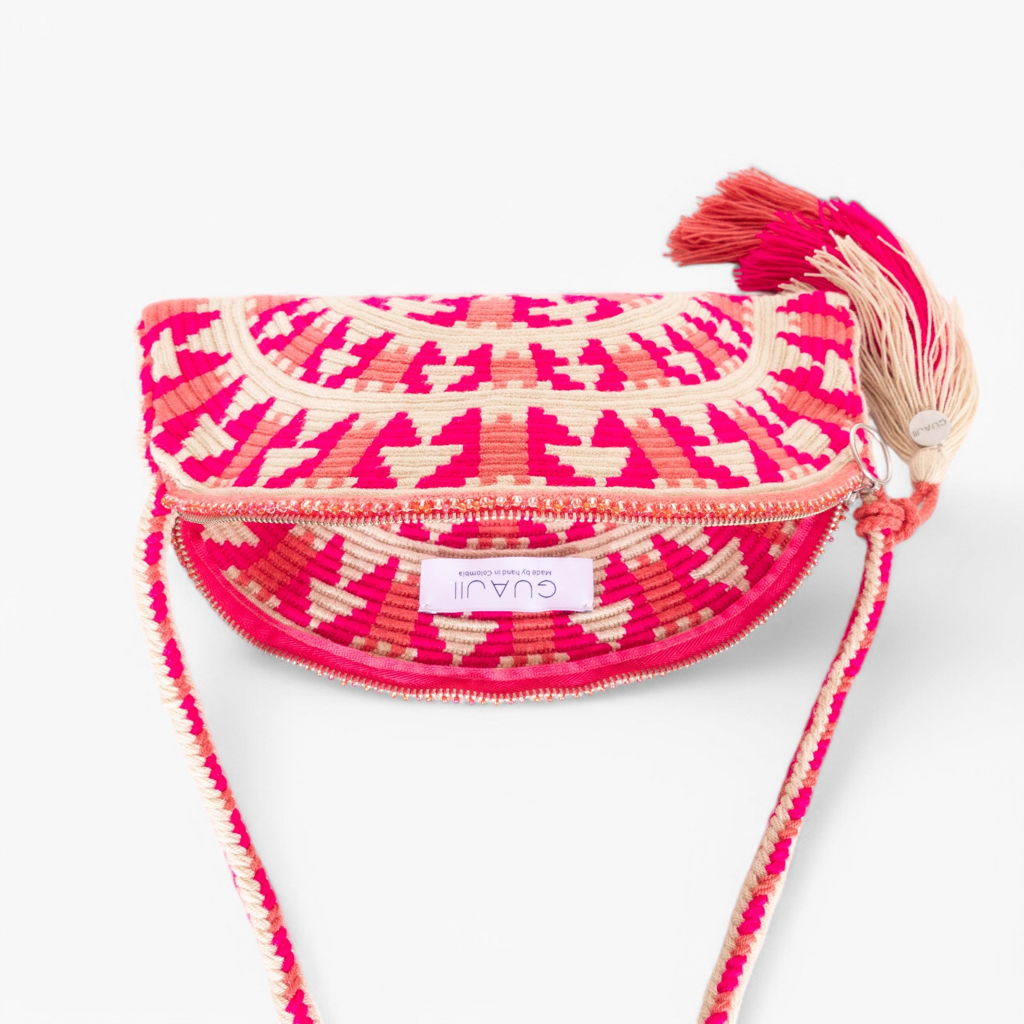 Bolso bandolera con forma de media luna geométrica | Peony