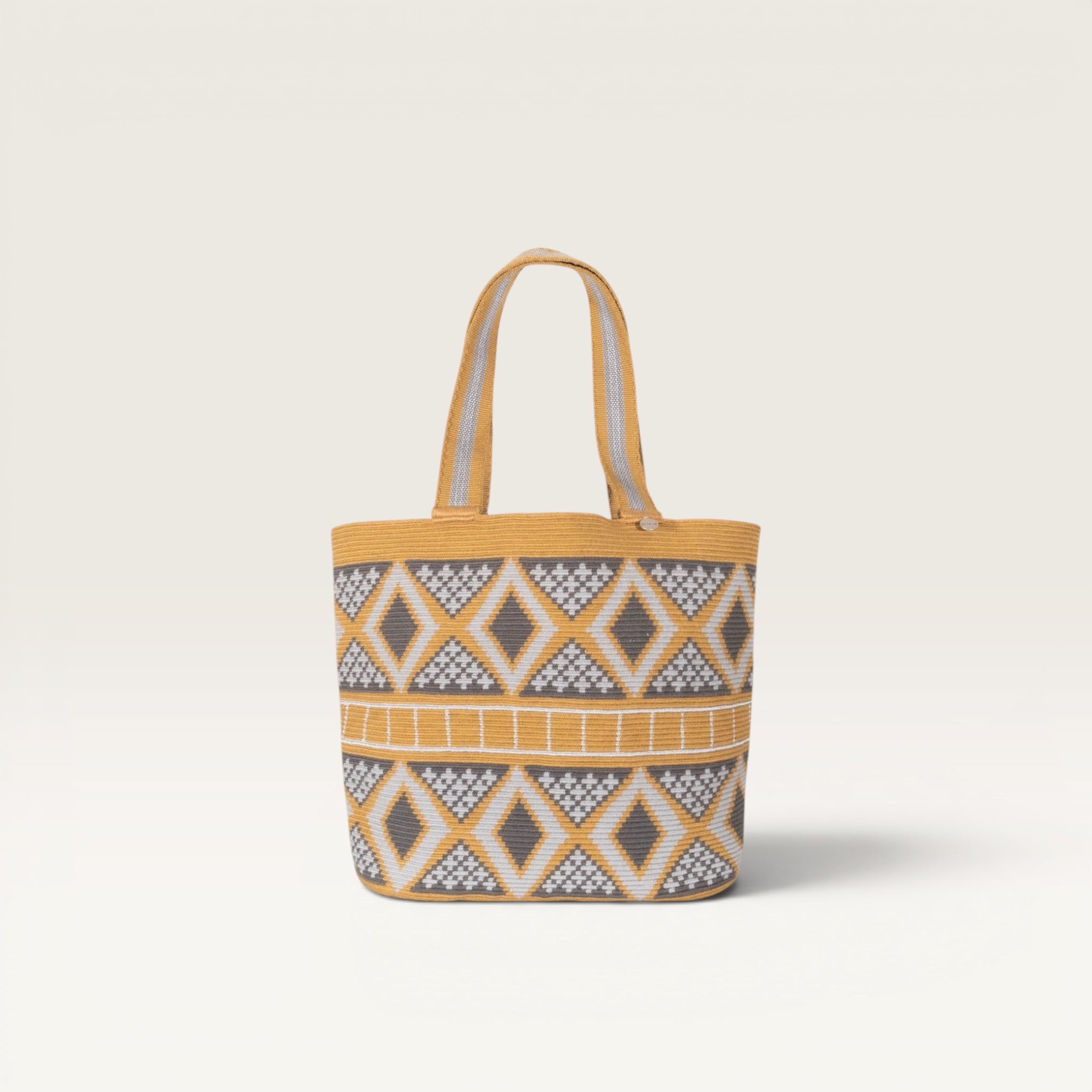 Geometric oval tote | Silver