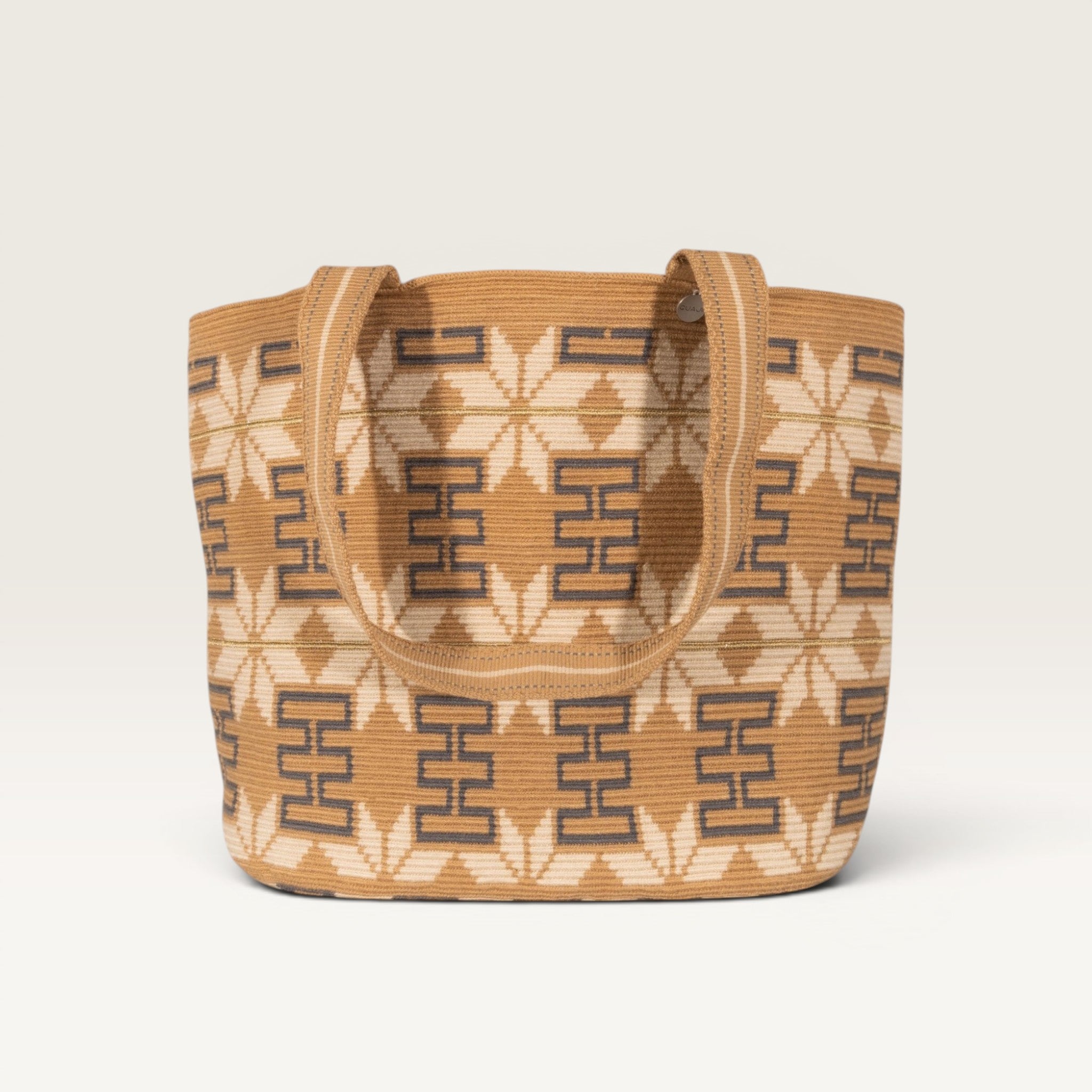 Geometric oval tote | Brass