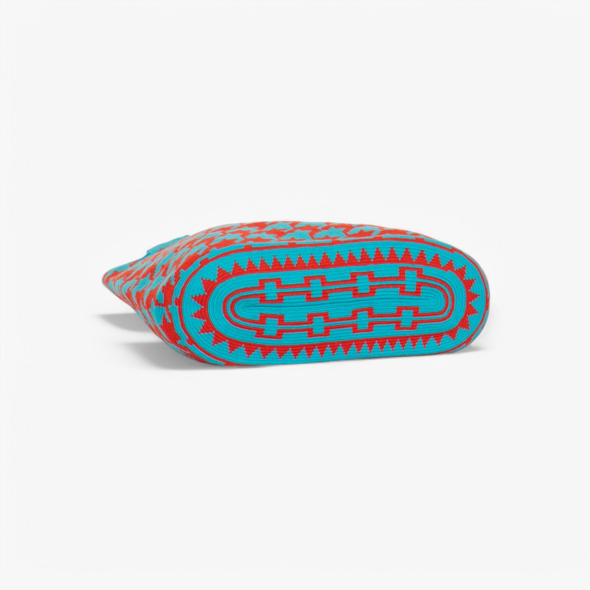 Houndstooth oval tote | Sky blue