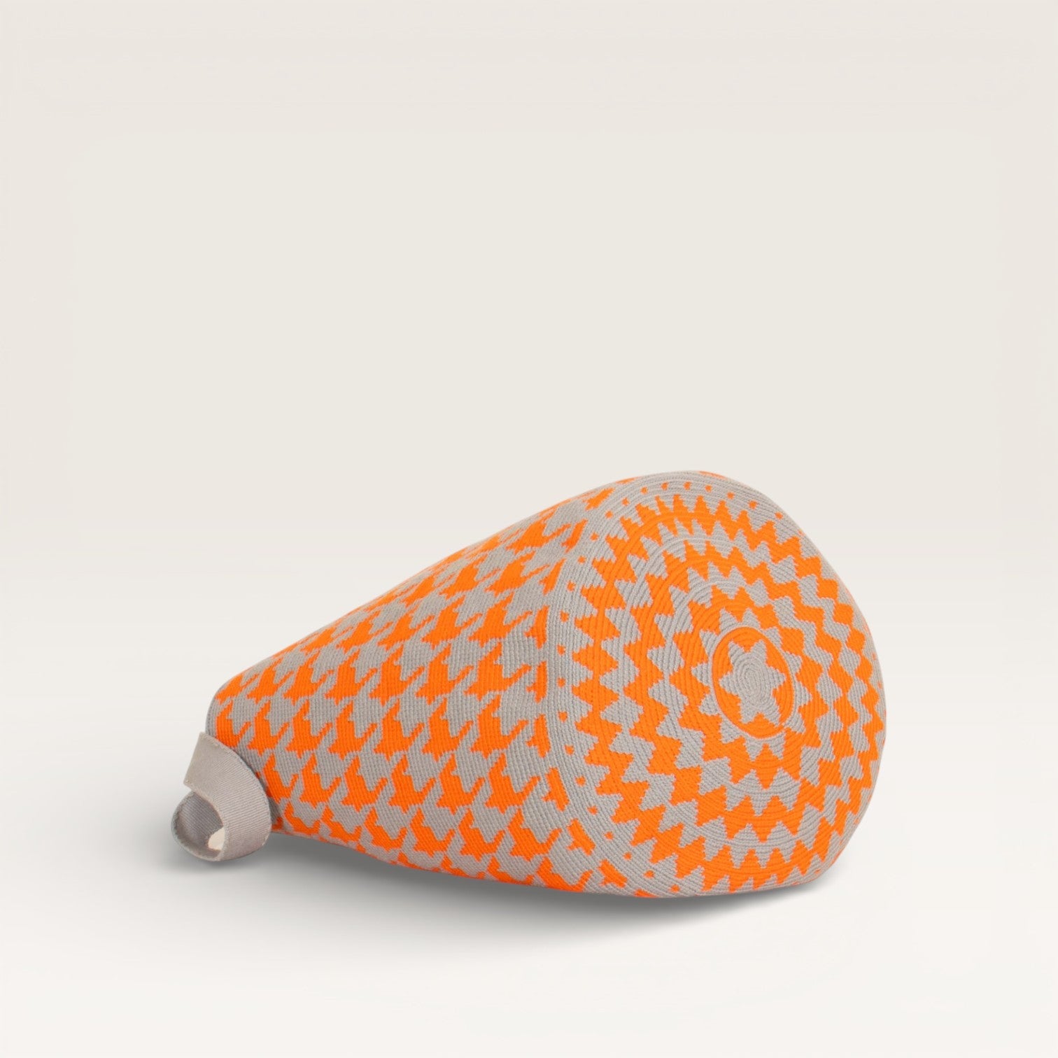 Houndstooth round tote bag | Tangerine