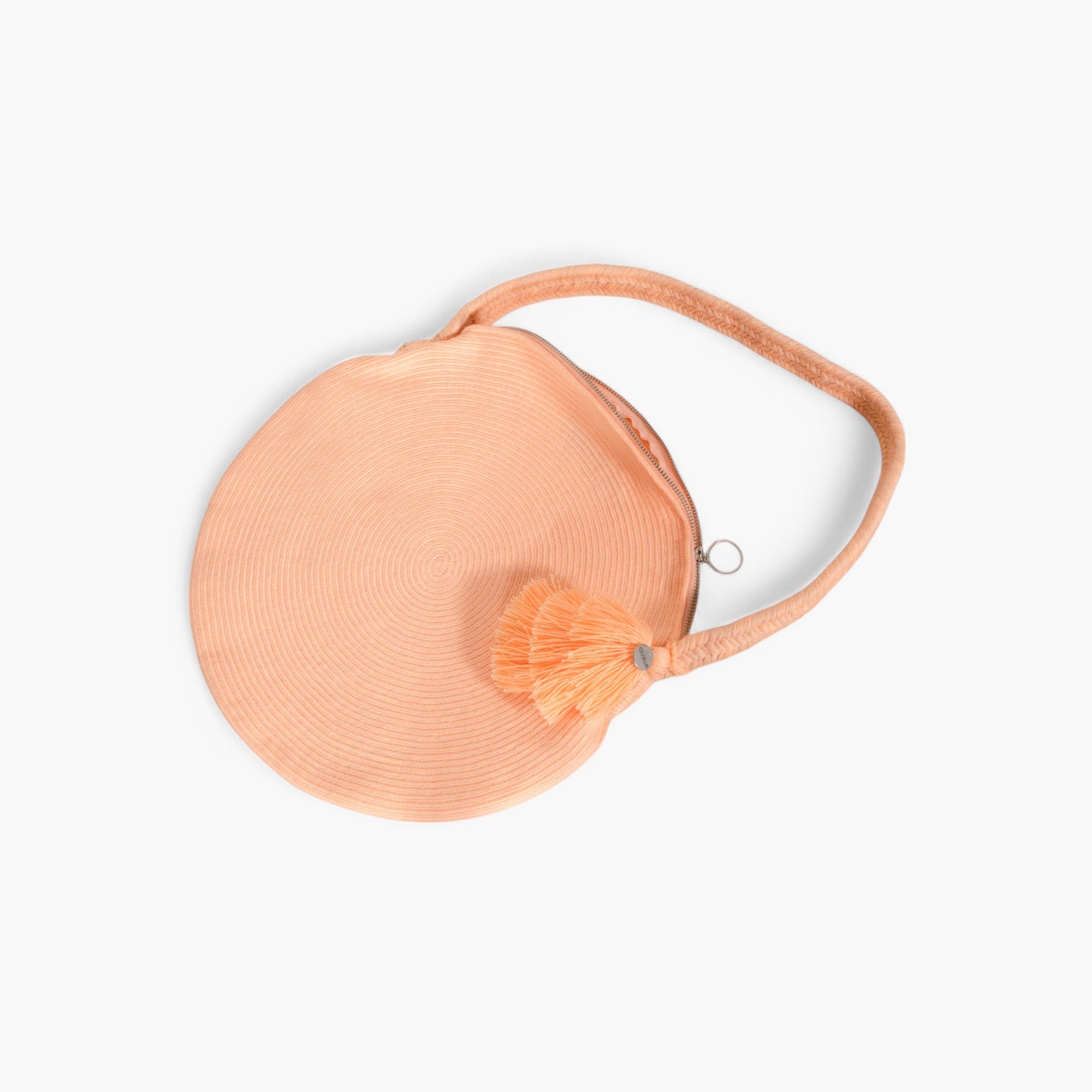 Solid circle shoulder bag | Neon peach