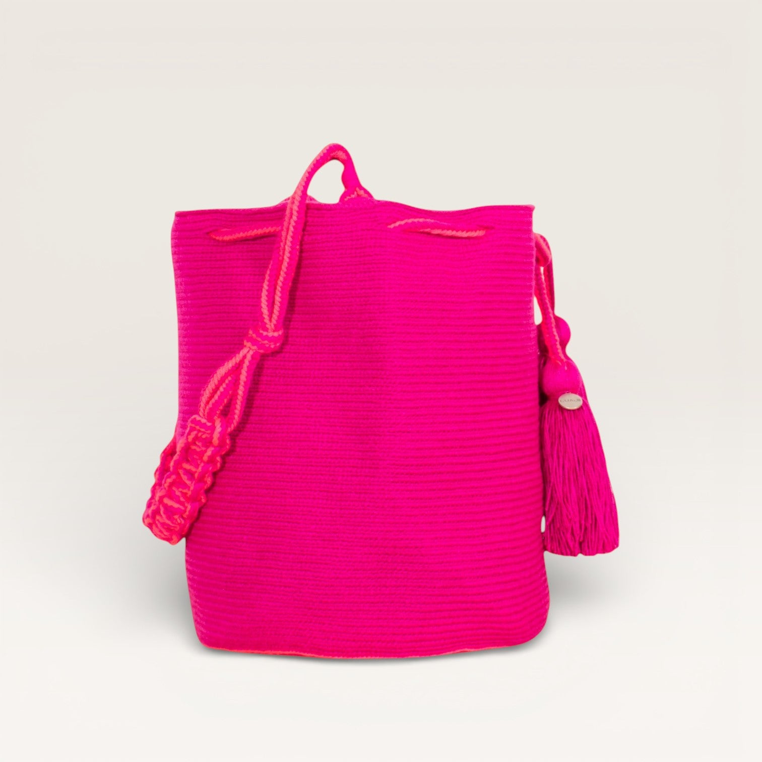 Solid round shoulder bag | Bubblegum