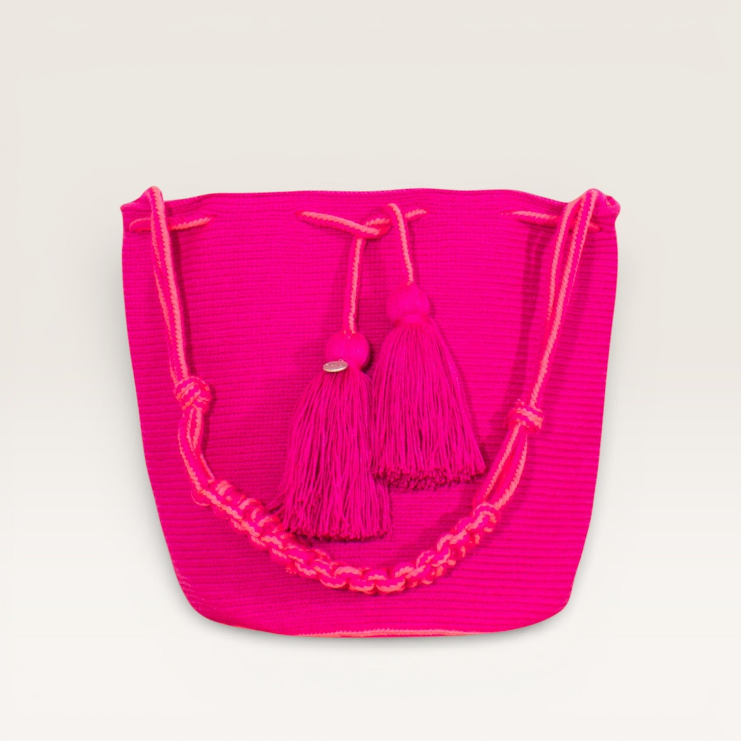 Solid round shoulder bag | Bubblegum