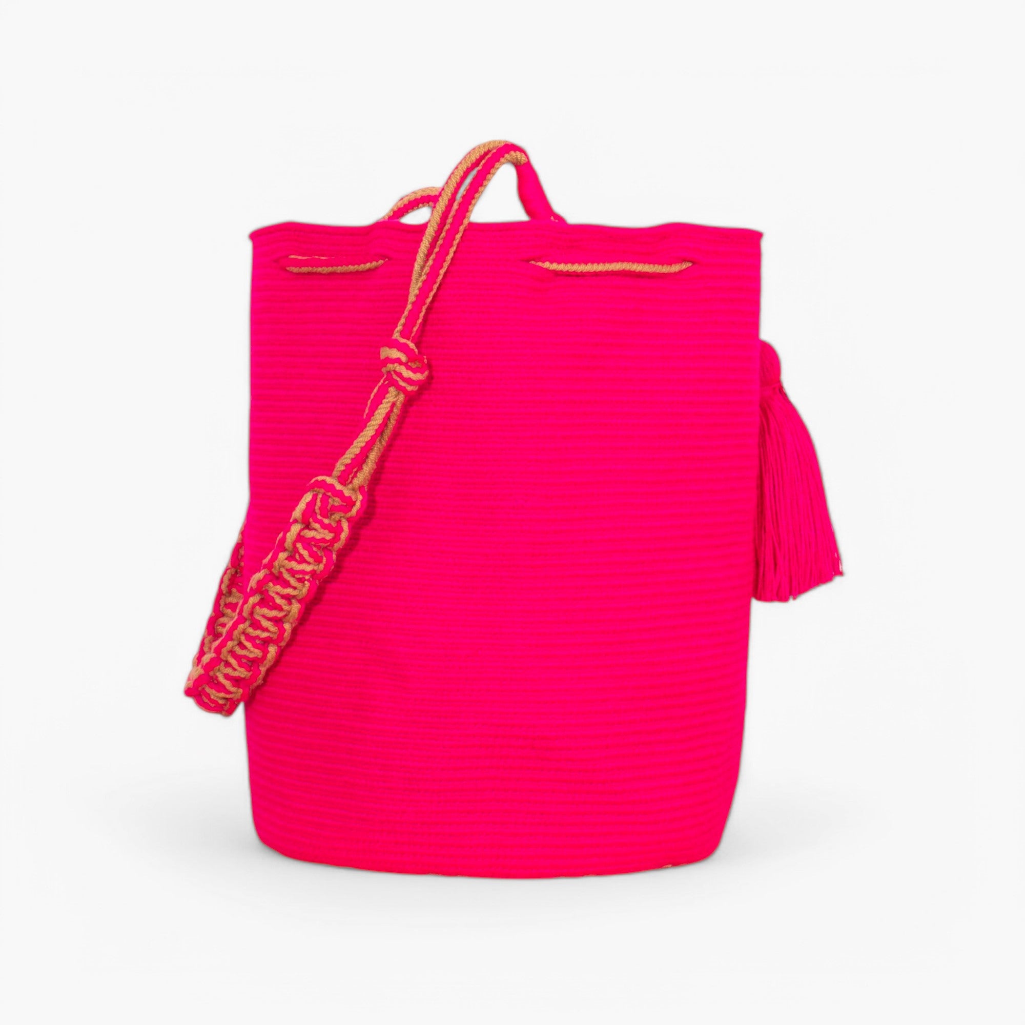 Bolso de hombro redondo liso | Magenta