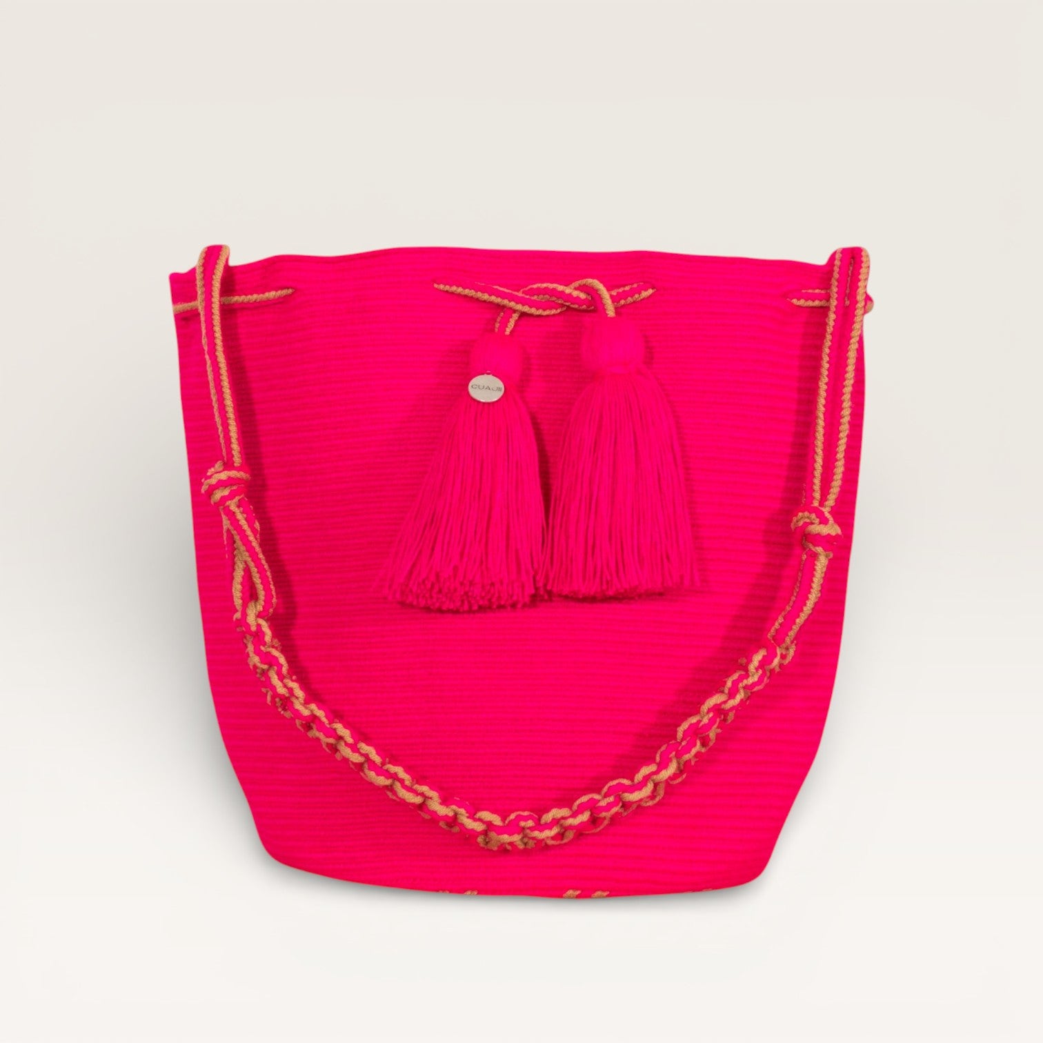 Solid round shoulder bag | Magenta