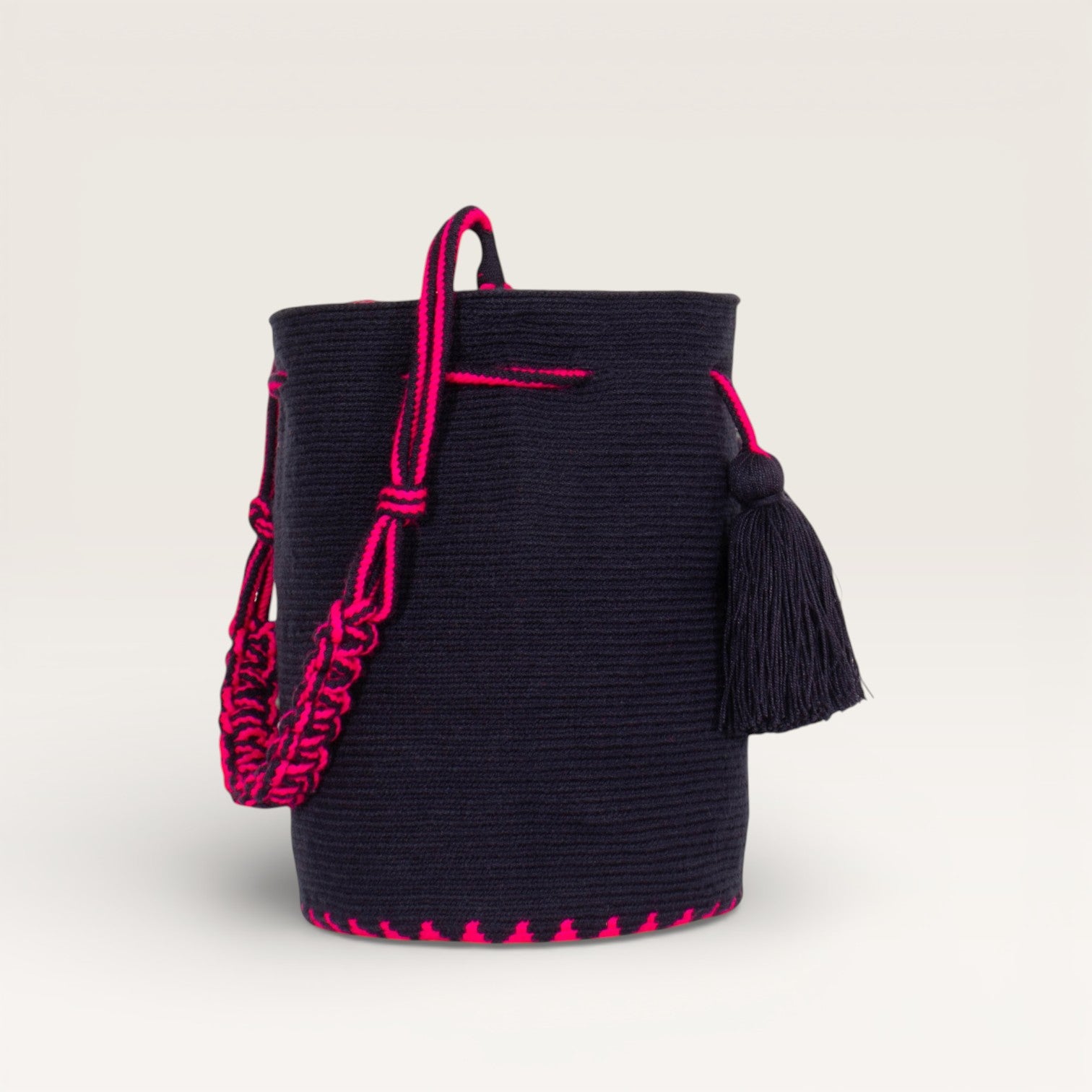 Solid round shoulder bag | Midnight