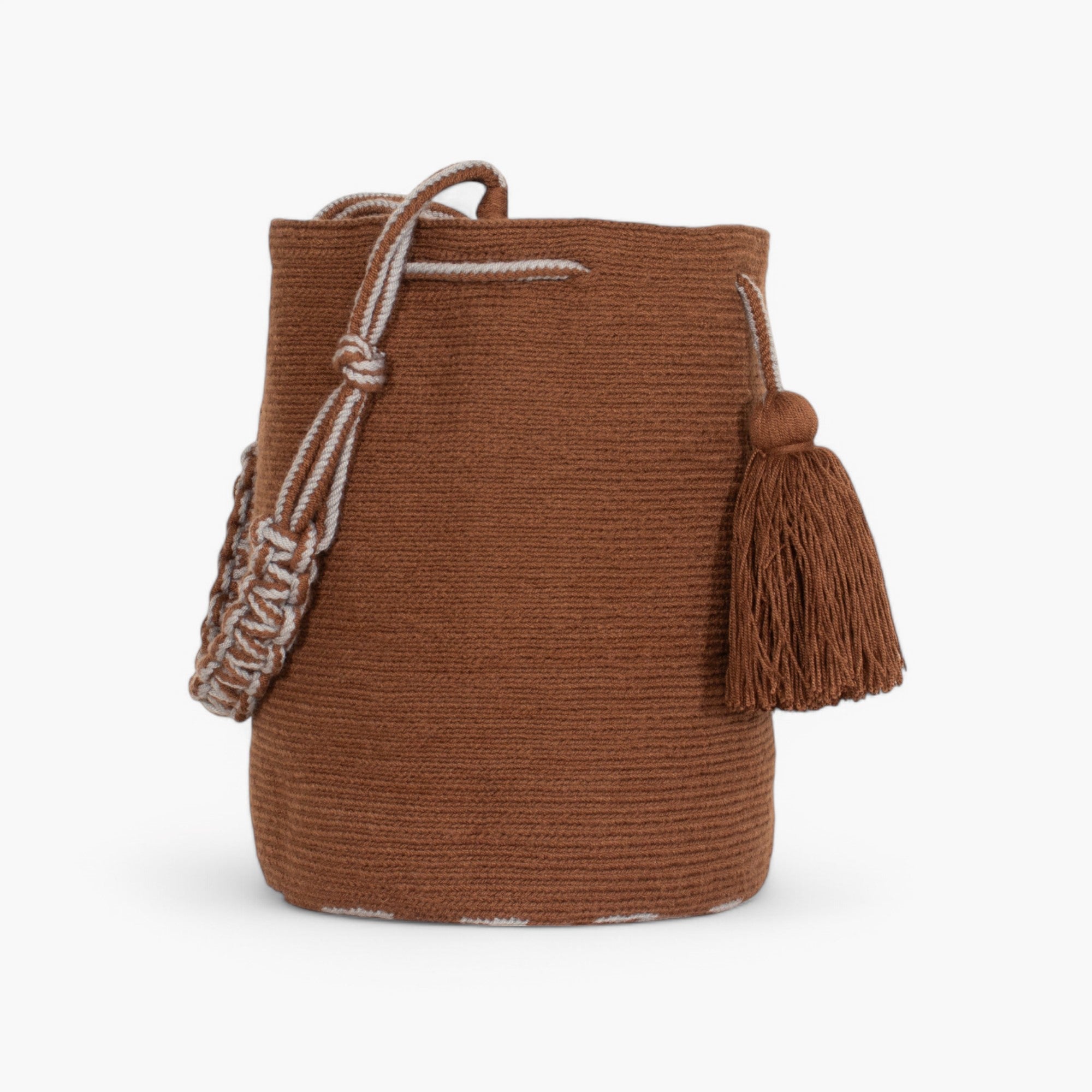 Solid round shoulder bag | Mocha