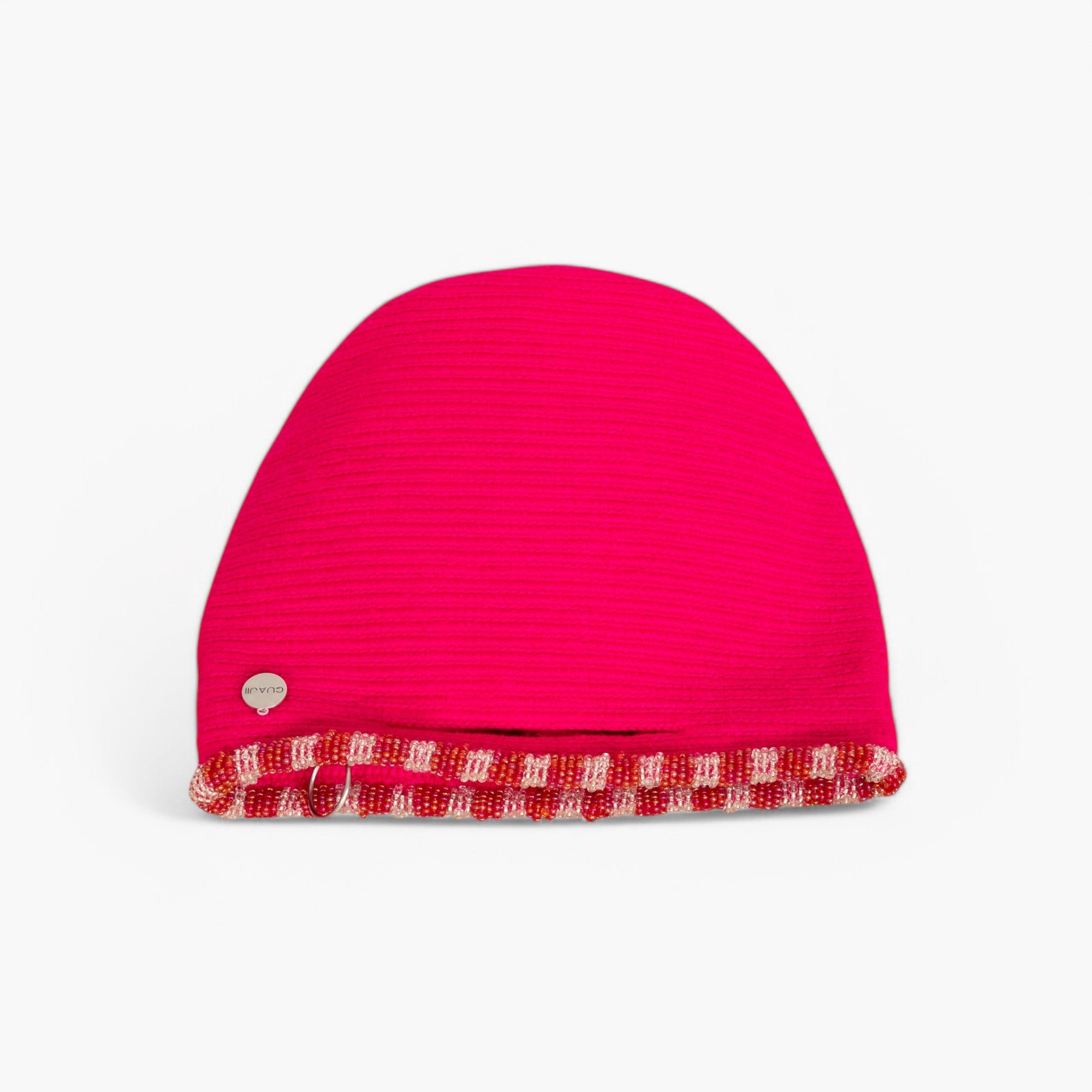Bolso liso con asa superior adornado con cuentas | Magenta