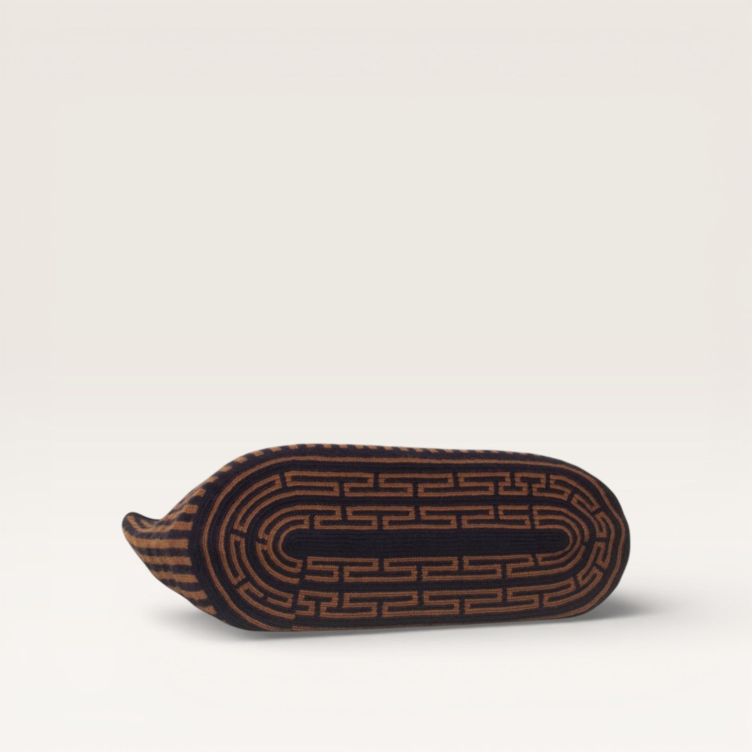 Striped oval tote | Mocha