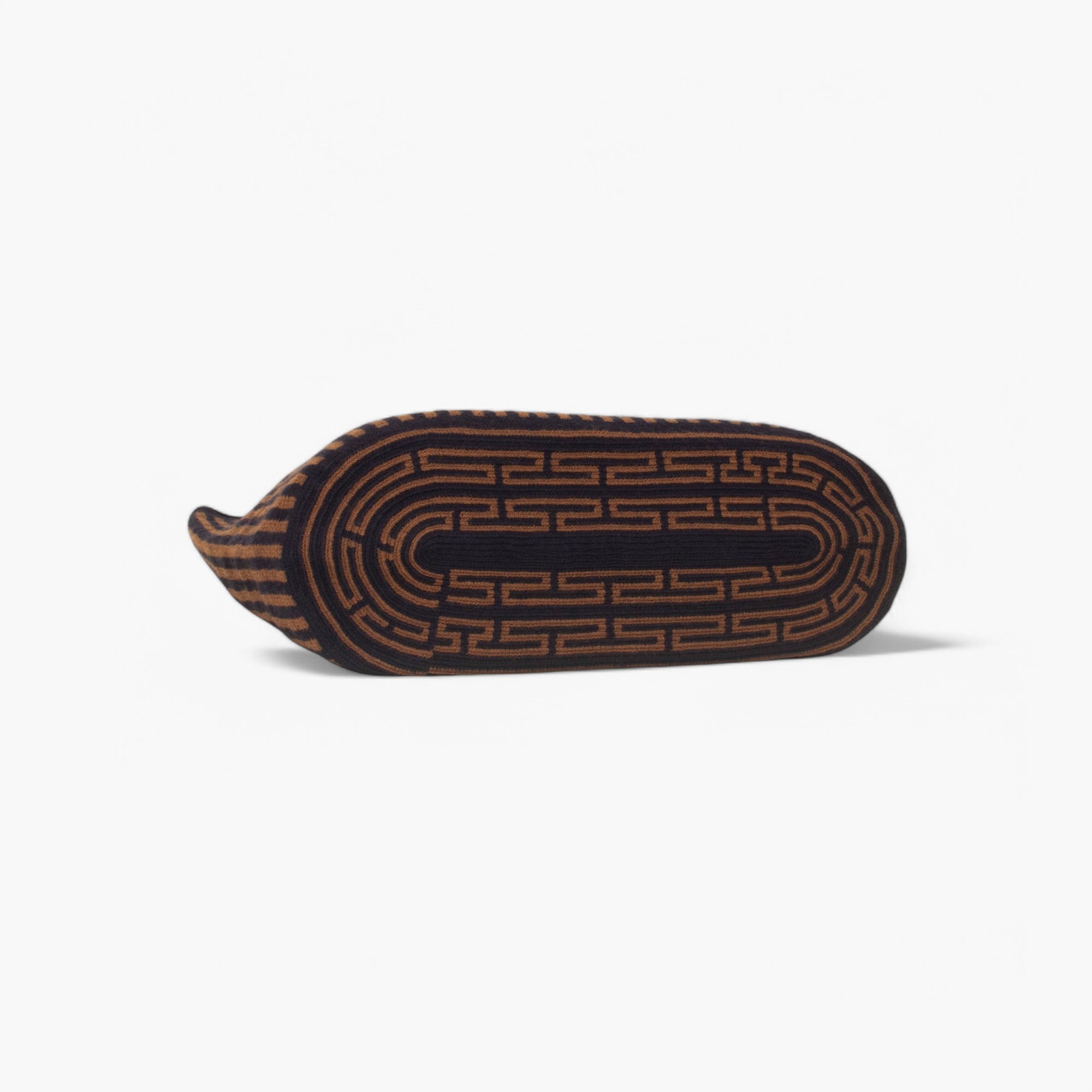 Striped oval tote | Mocha