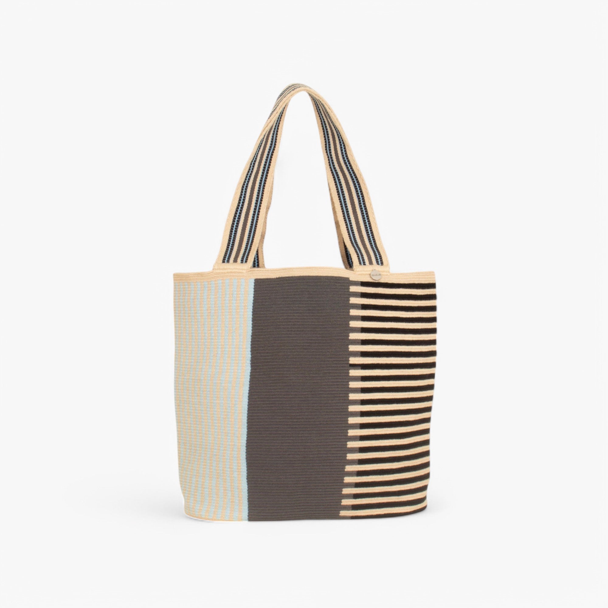 Stripe oval tote | Pebble