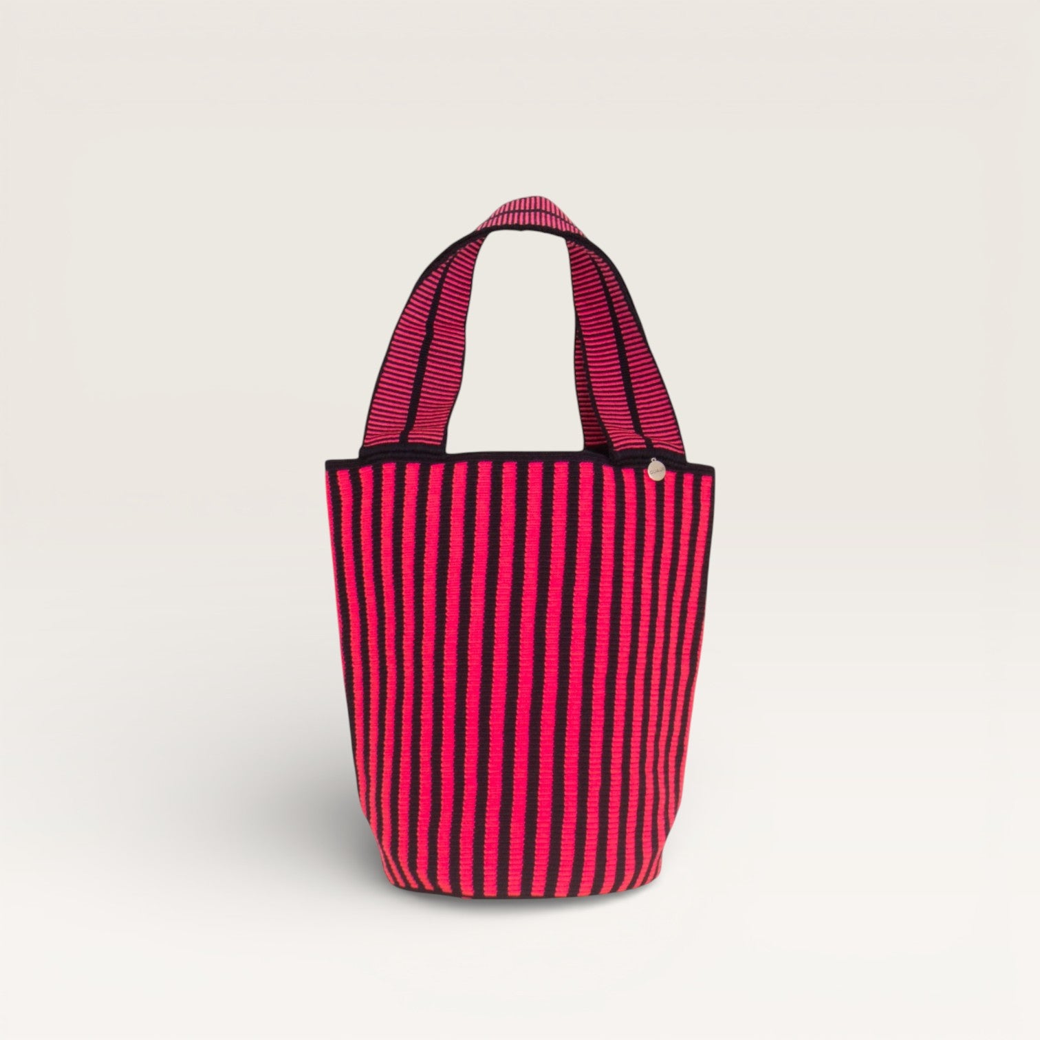 Striped round tote L | Aster