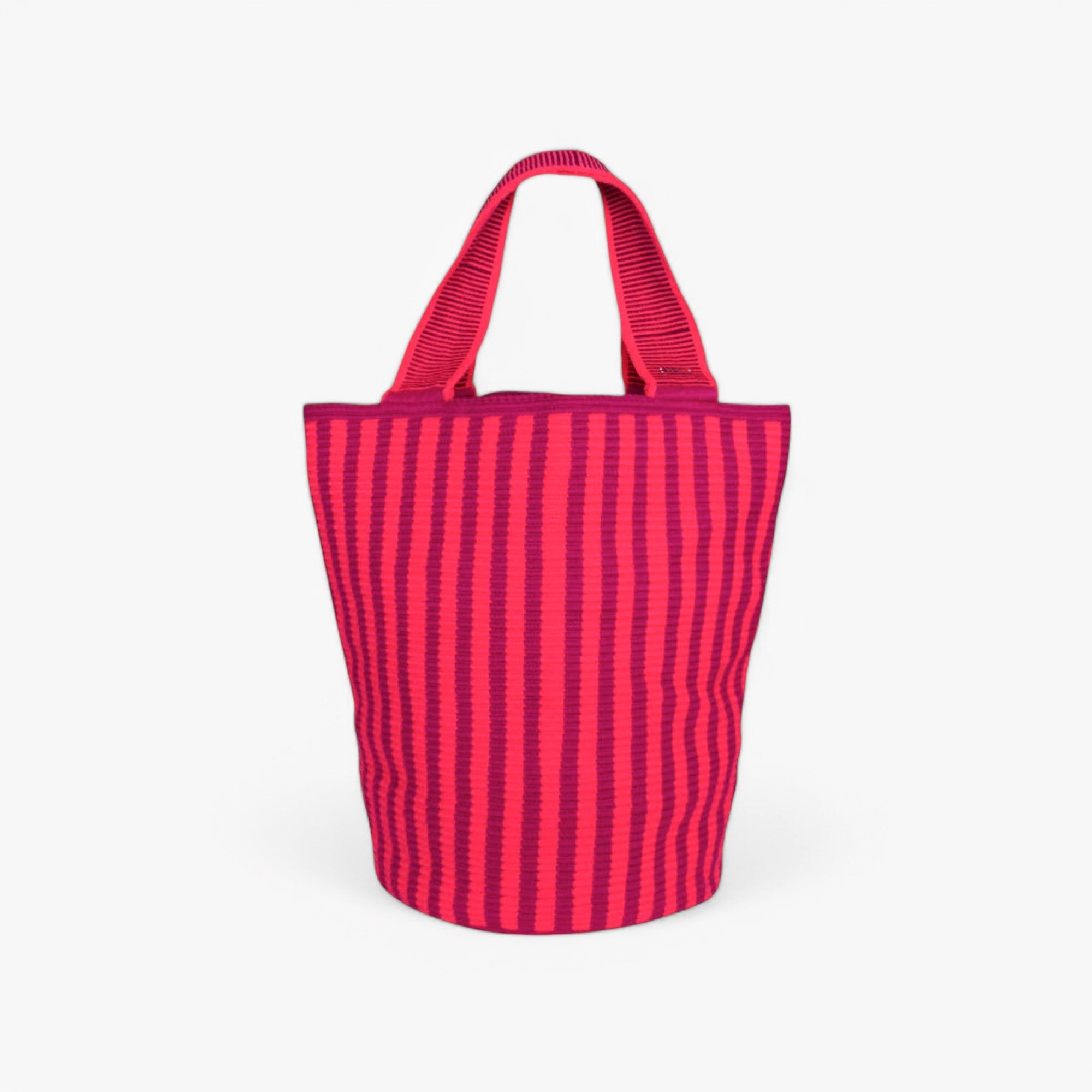 Bolso de mano redondo a rayas L | Scarlet