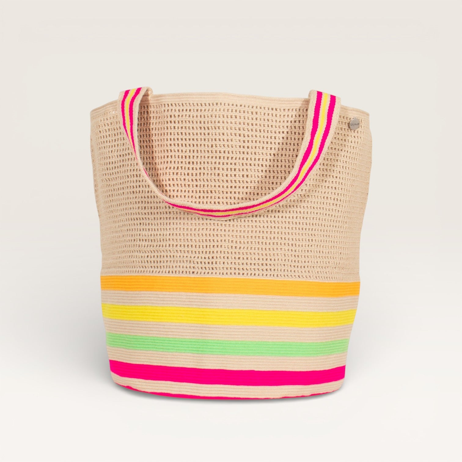 Striped net round tote bag | Tutti frutti