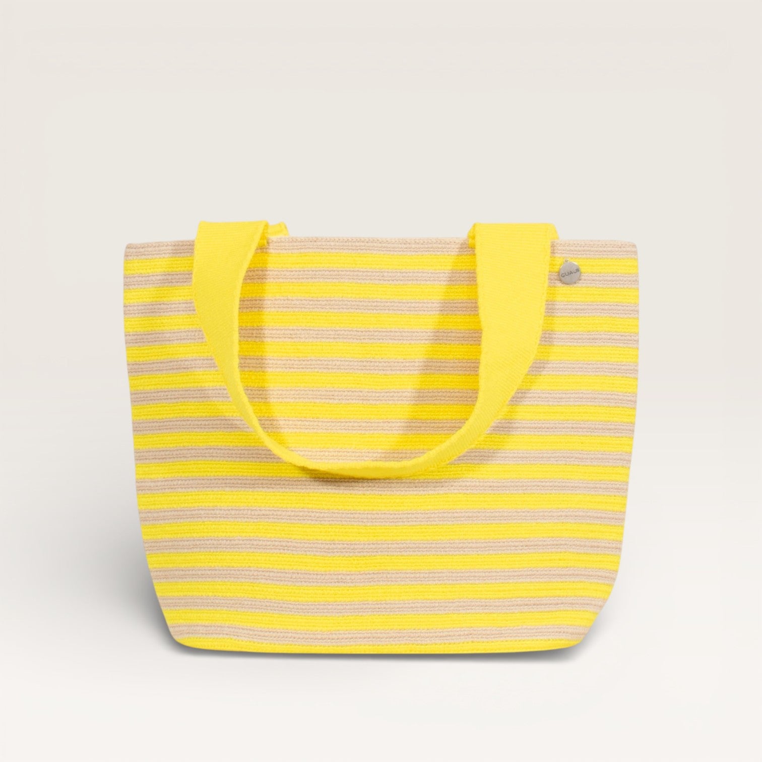 Striped oval tote | Lemon fizz
