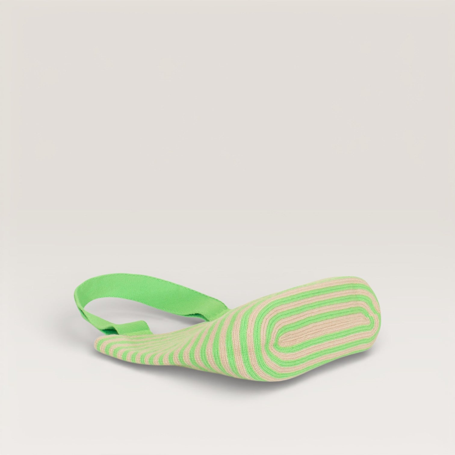 Striped oval tote | Neon green
