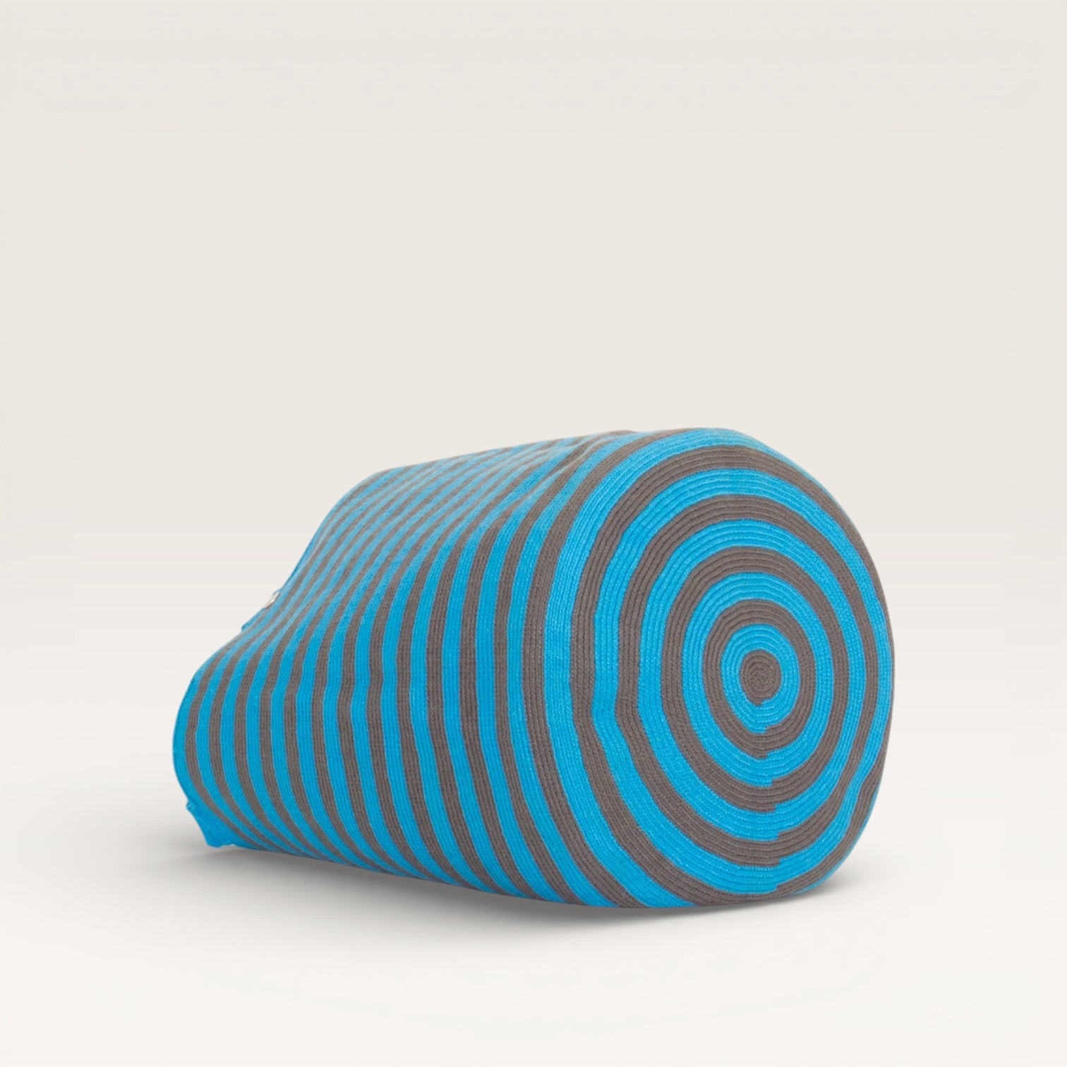 Striped round tote bag | Sky blue