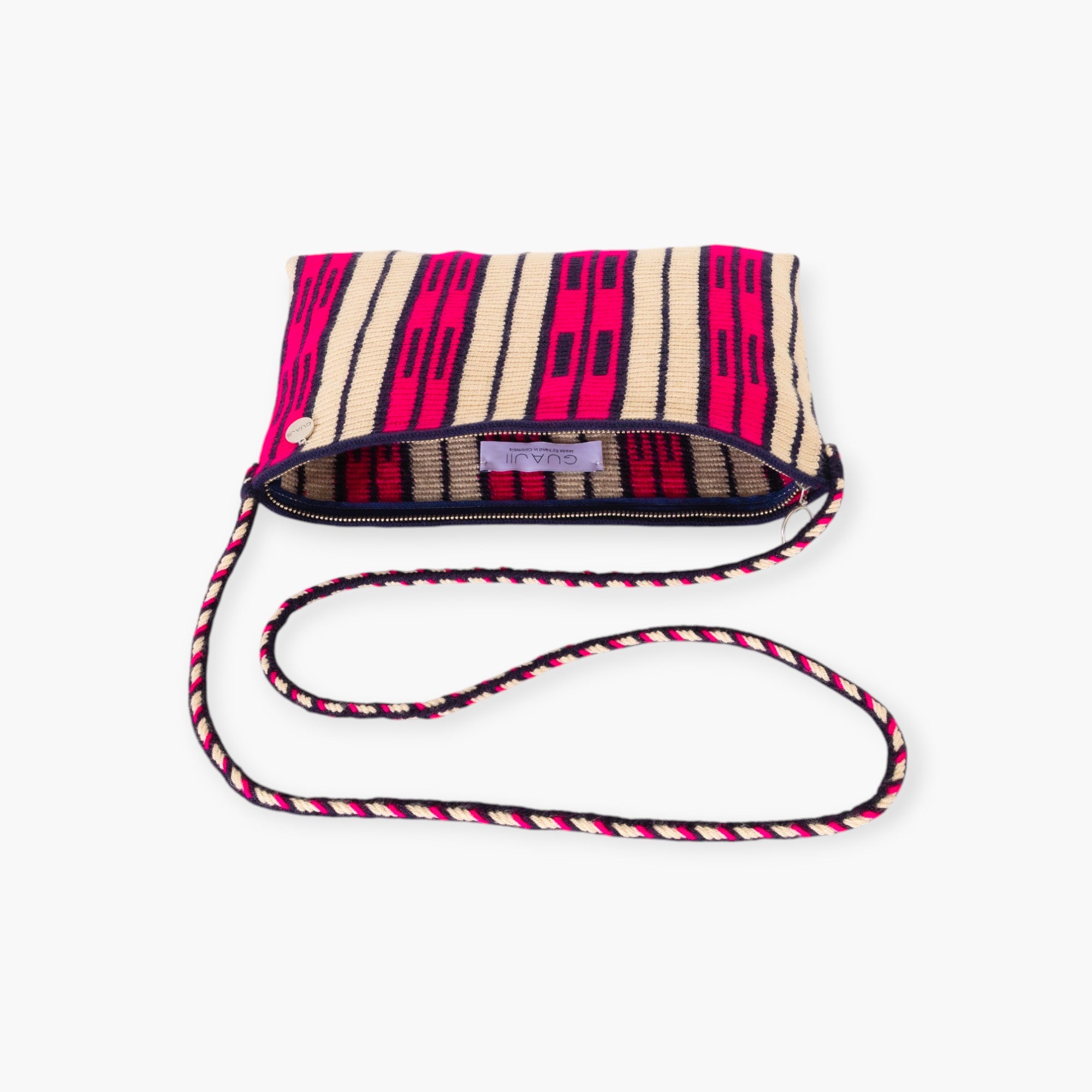 Striped crossbody clutch | Navy