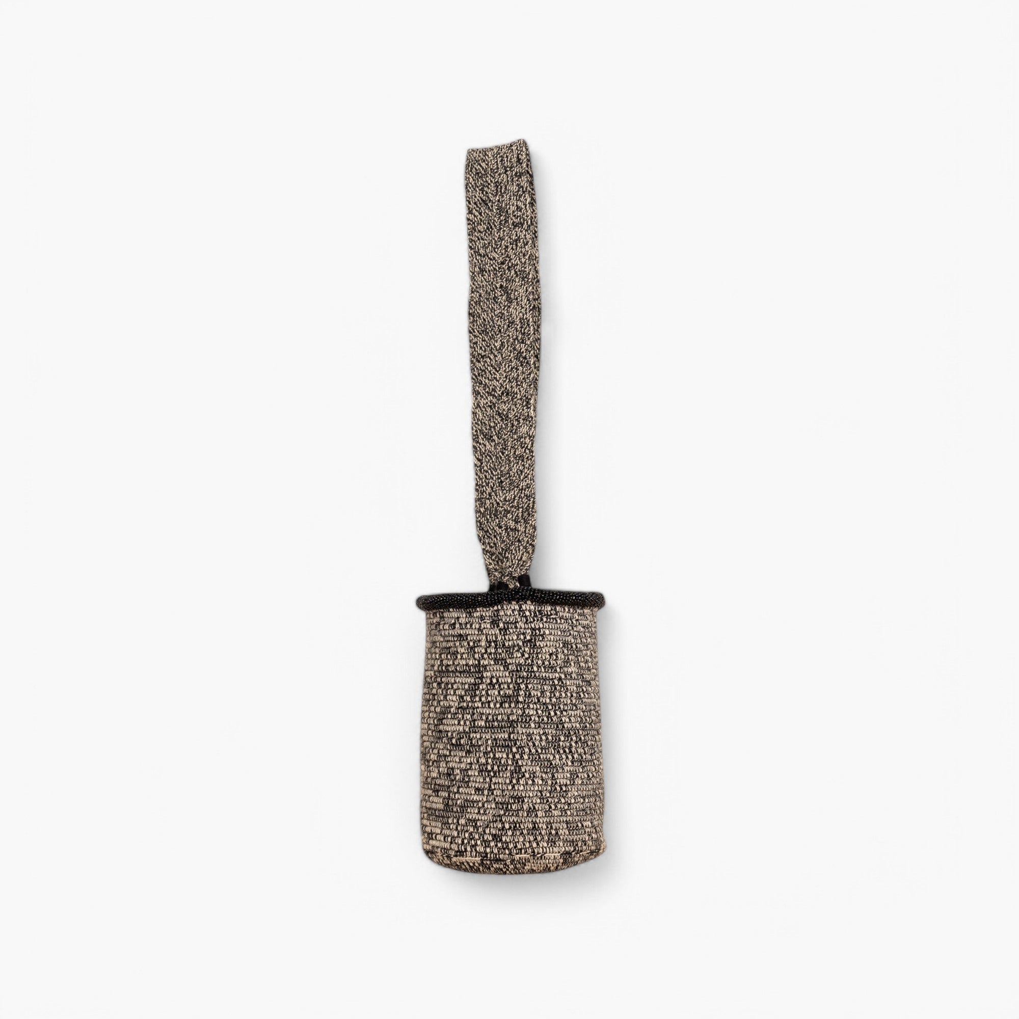 Two-tone beaded shoulder bag | Black
