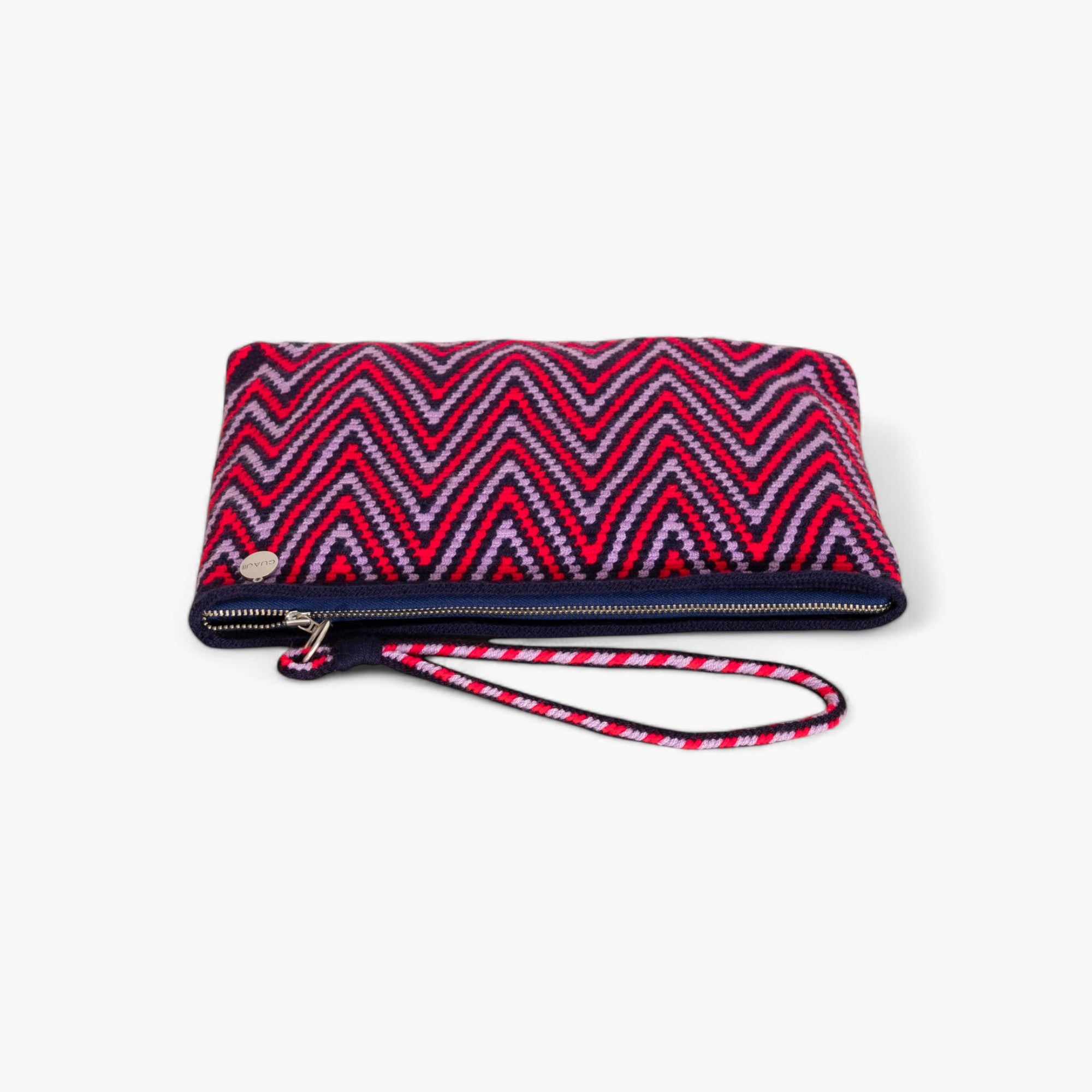 Clutch cuadrado en zigzag | Azul marino