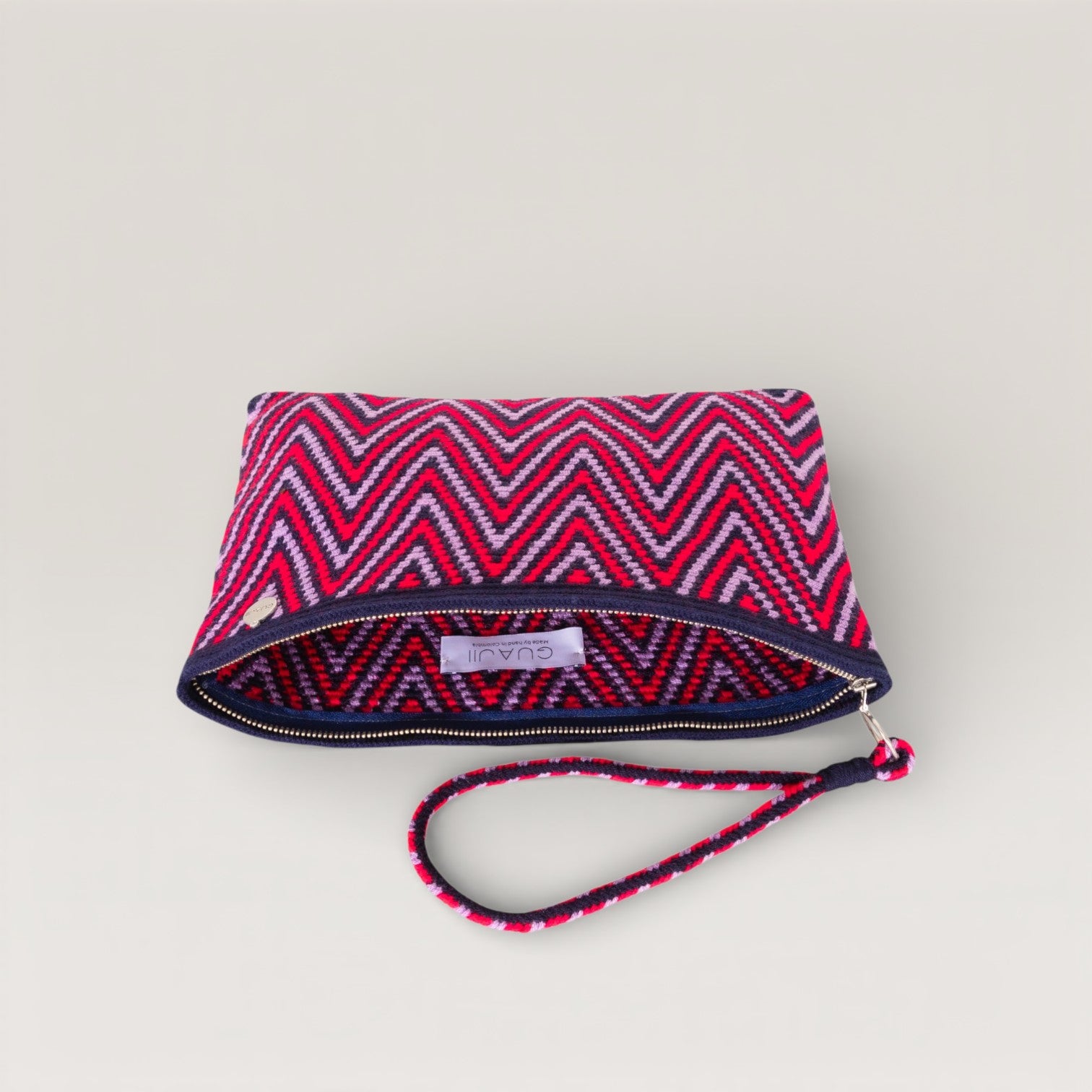 Zigzag square clutch | Navy