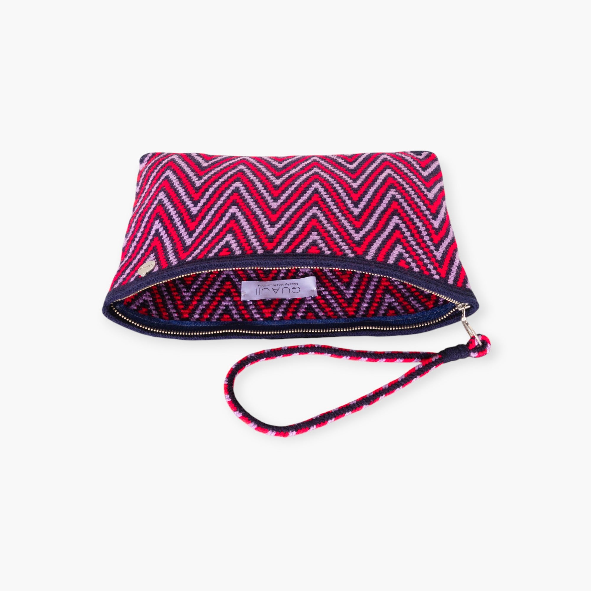 Zigzag square clutch | Navy
