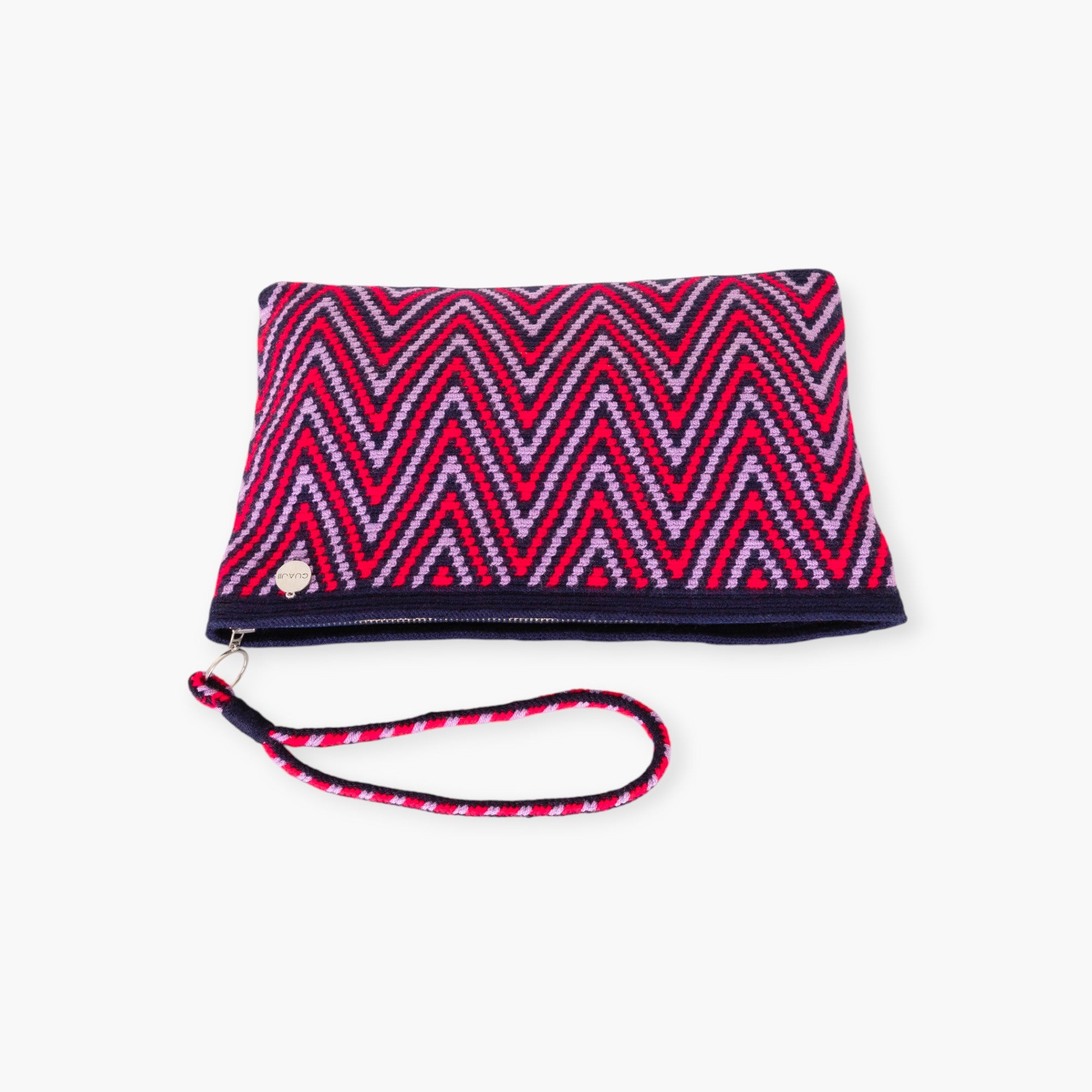 Zigzag square clutch | Navy